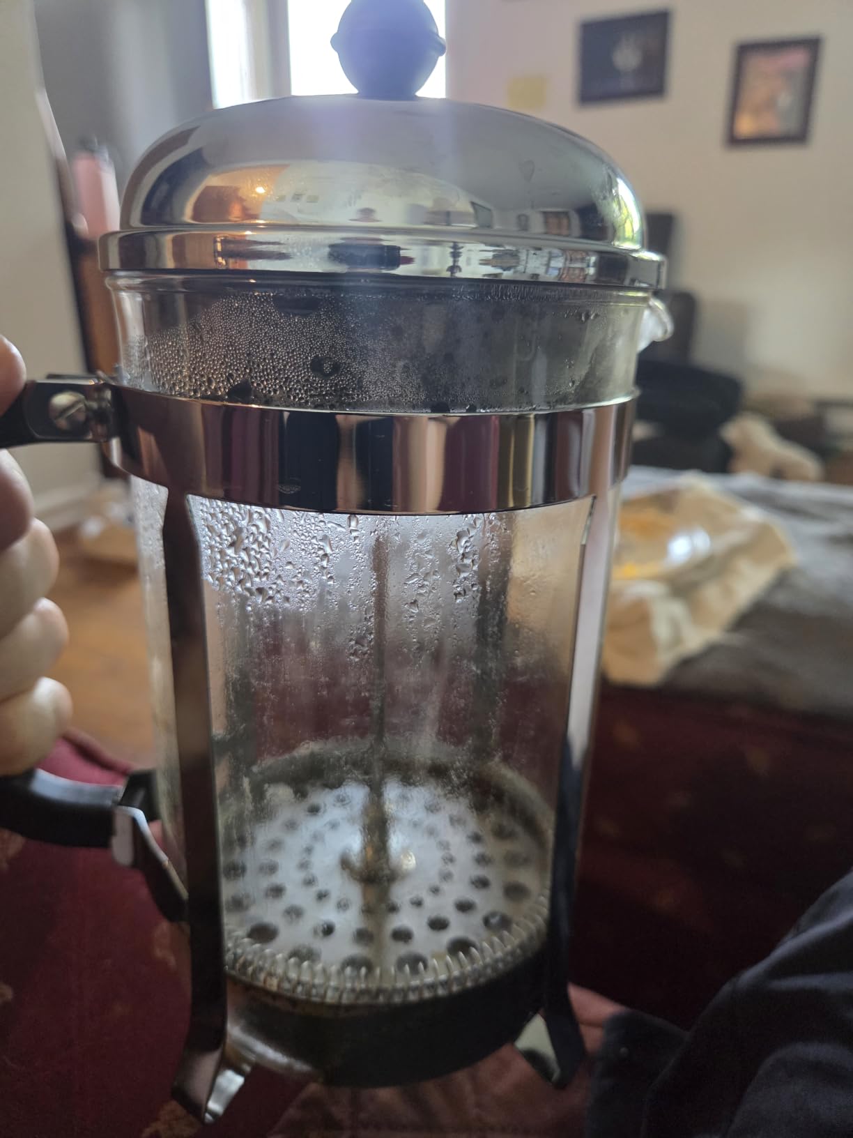 Bodum 34oz Chambord French Press Coffee Maker, High-Heat Borosilicate Glass, Polished Stainless Steel – Made in Portugal customer photo 1