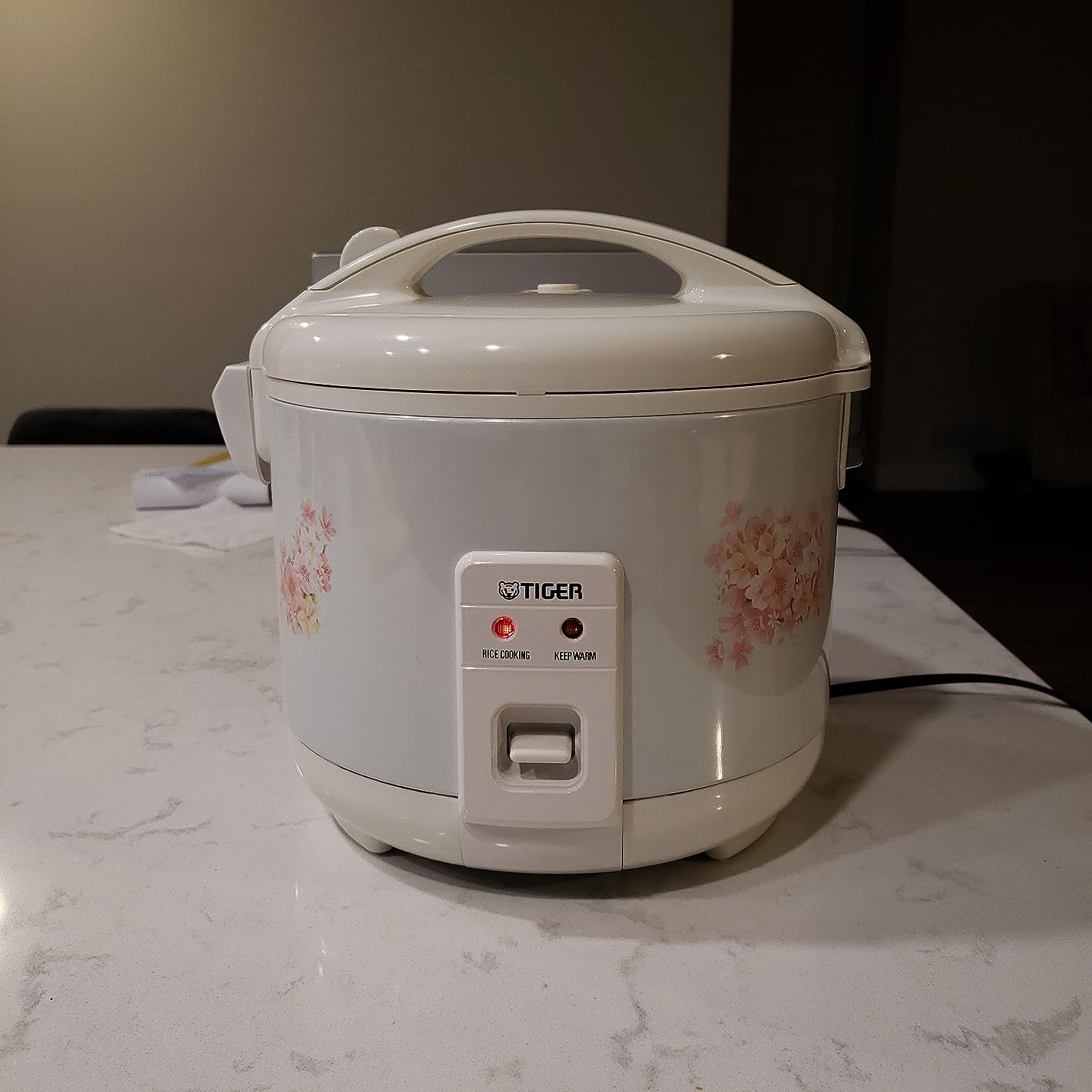 Tiger JAZ-A18U-FH 10-Cup (Uncooked) Rice Cooker and Warmer with Steam Basket, Floral White customer photo 1