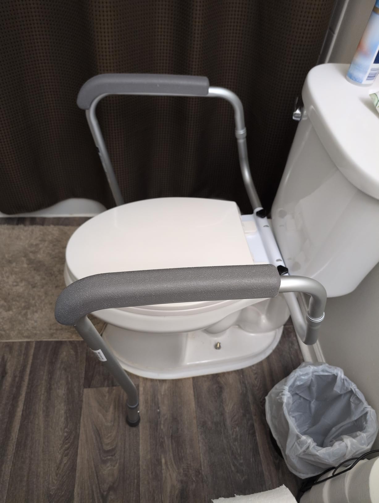 Medline Toilet Handle Safety Rail, Aluminum Grab Bar for Bathroom, 27.5