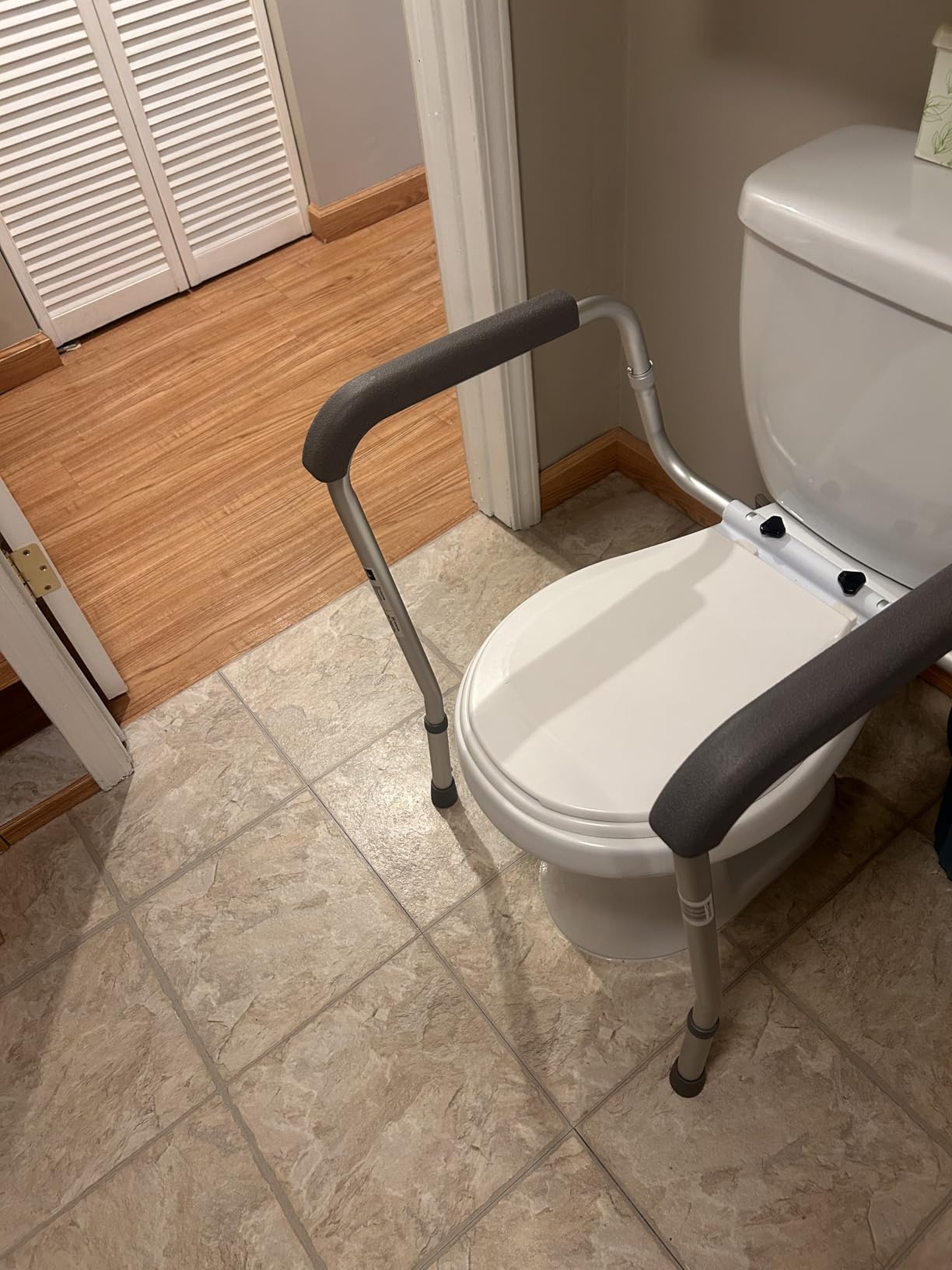 Medline Toilet Handle Safety Rail, Aluminum Grab Bar for Bathroom, 27.5