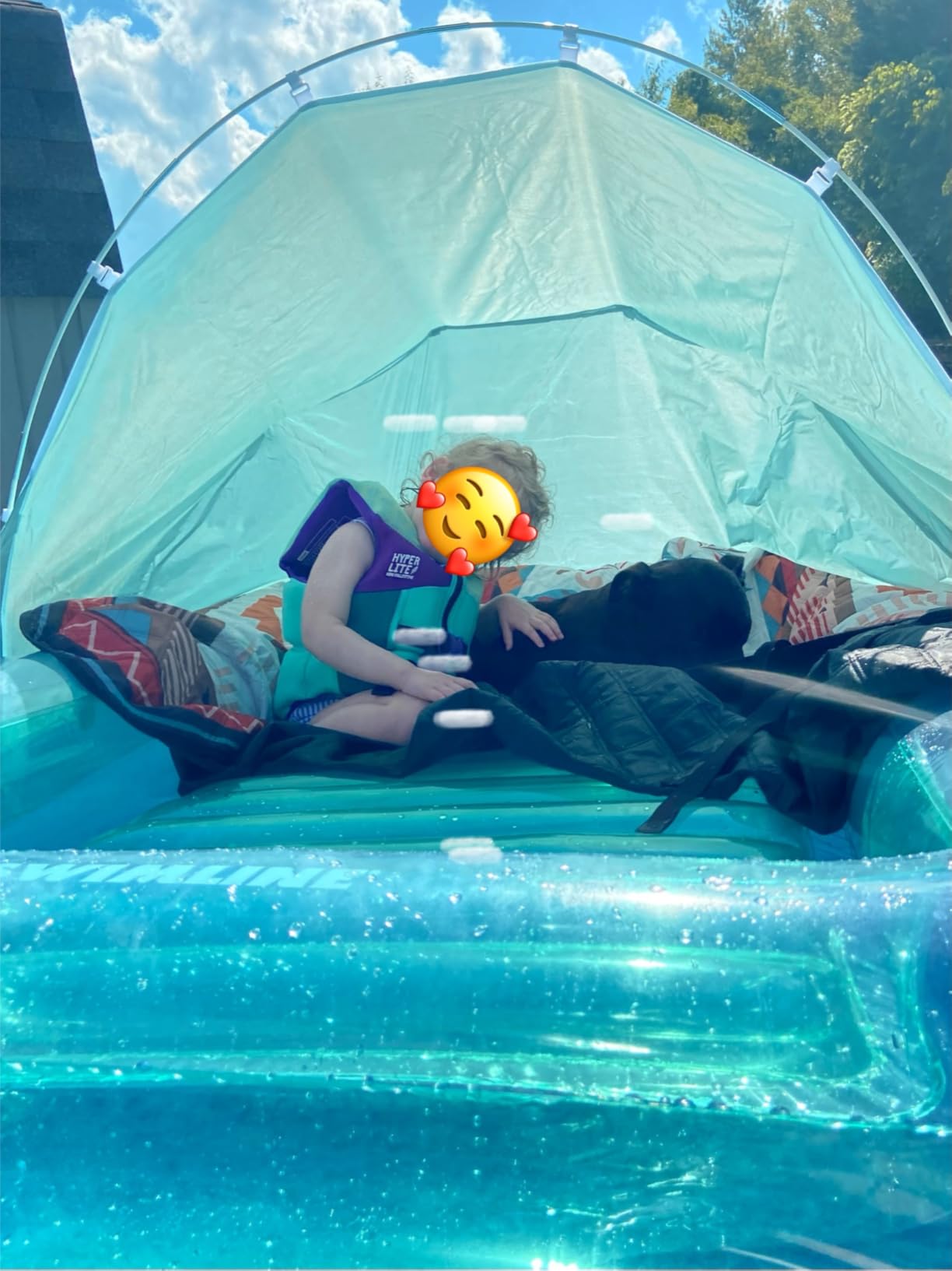 SWIMLINE Original Suntan Tub Series Classic Inflatable Tanning Float Floating Lounge | Personal Tan Pool Hybrid Lounger | Adjustable Pillow | Fill with Water | Reflective Tanning Design customer photo 1