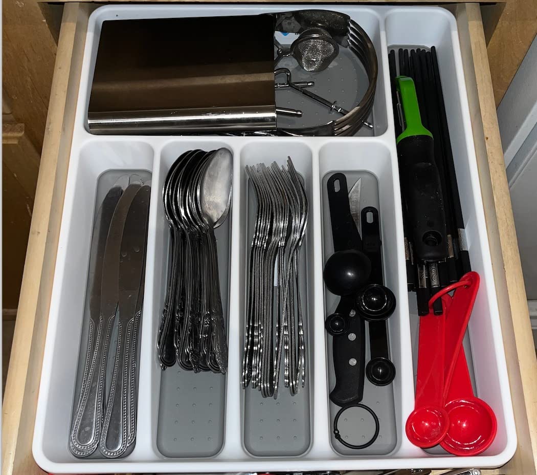 madesmart Classic 6 Compartment Silverware Tray, White customer photo 1