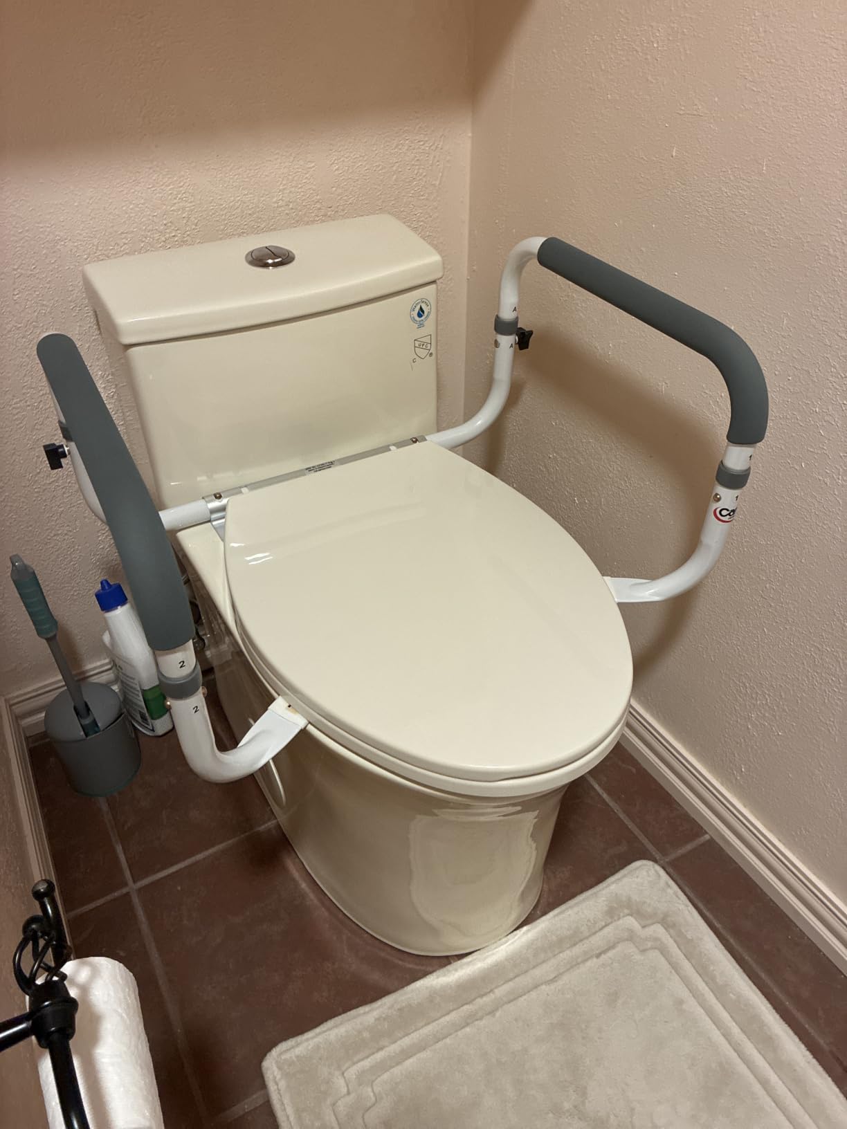 Carex Toilet Safety Frame - Toilet Safety Rails With Adjustable Width - Toilet Rails For Elderly, Handicap, Home Health Care Equipment After Surgery, Supports 300lbs customer photo 2
