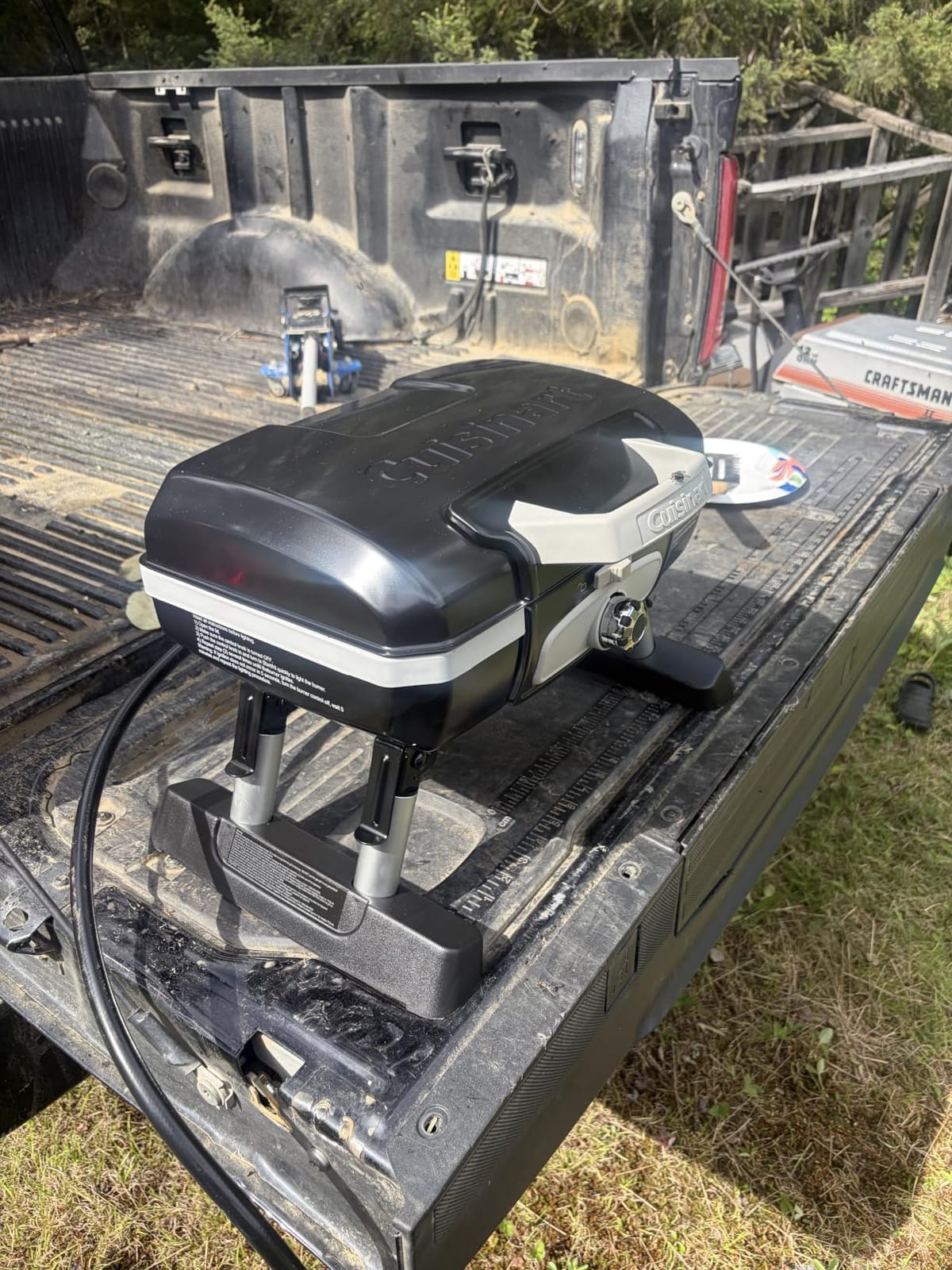 Cuisinart Petite Gourmet Portable Gas Grill, Compact Portable Grill Propane, 150 Sq. In. Cooking Surface, 5,500 BTU Burner Small Gas Grills for Camping, BBQ, Folding Legs and Carry Handles, Red customer photo 1