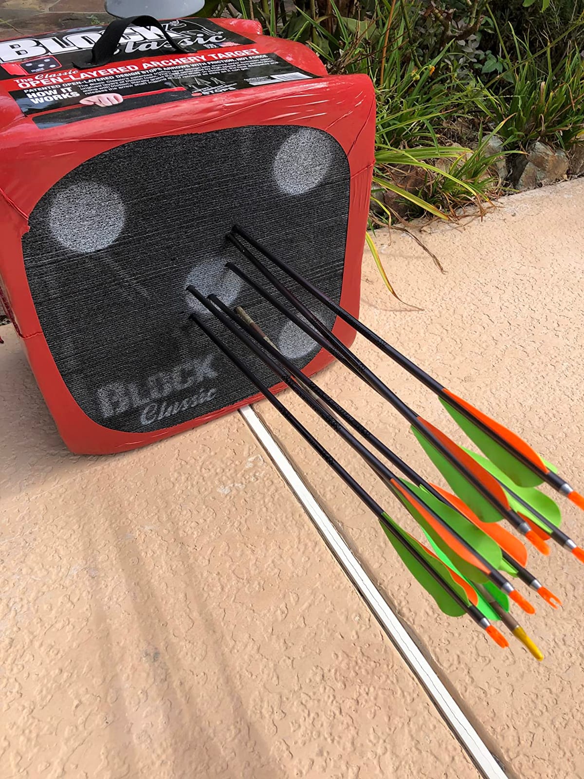BLOCK Classic Layered Foam Archery Target, 18” x 18” x 13.5”, 2-Sided Shooting, Unique Open Layer Design Stops Field Points and Broadheads with Friction Not Force, Easy Arrow Removal, Top Carry Handle customer photo 2