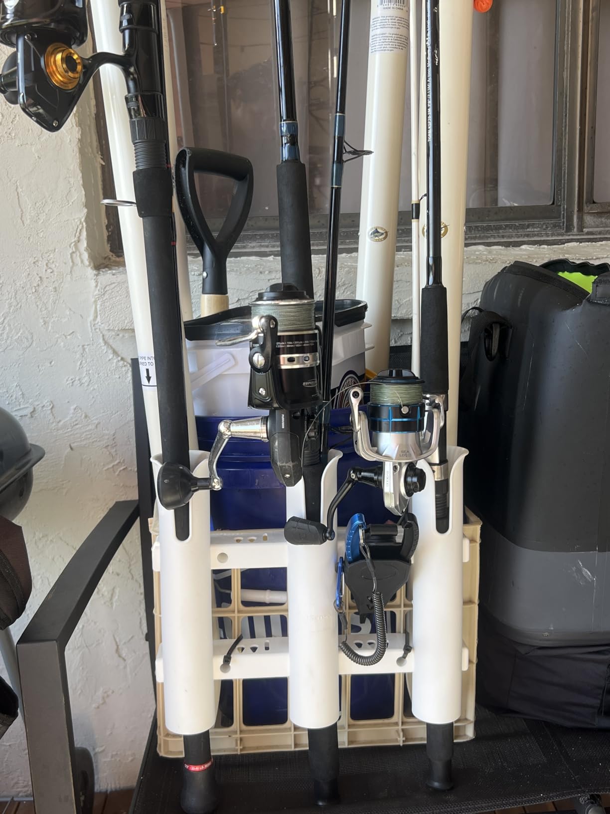 SeaSense 3-Rack Fishing Rod Holder for Your Boat, Pontoon, Garage – Convenient Storage for Fishing Poles, Pliers, Filet Knives & Other Gear – Mounting Hardware Included, Snaps Together Easily customer photo 1