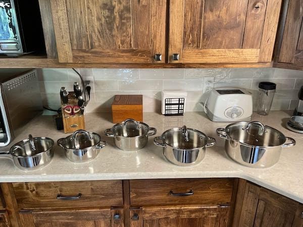 Cook N Home Kitchen Cookware Sets, 12-Piece Basic Stainless Steel Pots and Pans, Silver customer photo 2