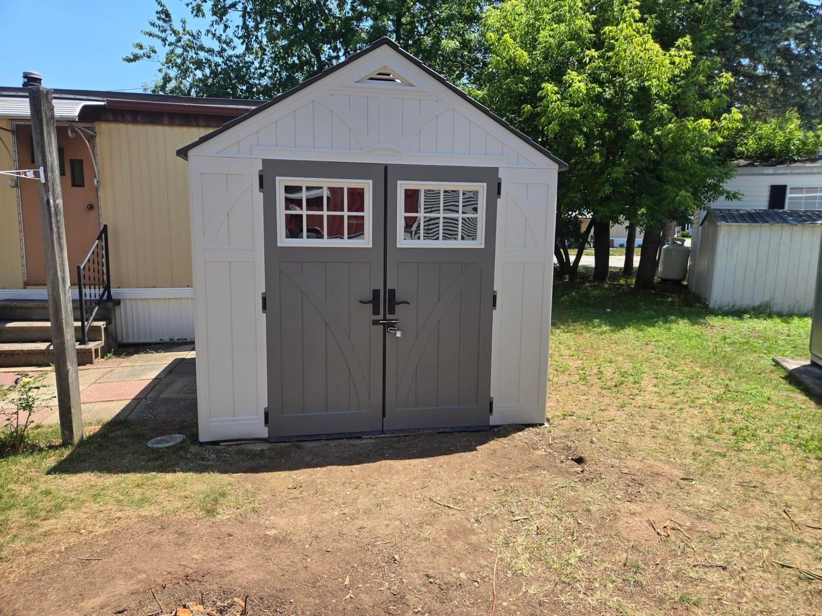 Suncast 8x10 Ft. Outdoor Storage Shed - Large Resin Outdoor Shed with Floor Included, Lockable Double Doors & Skylights. 547 Cu Ft Tremont Garden Resin Sheds for Lawn Tools, Riding Mowers, & Bikes customer photo 1