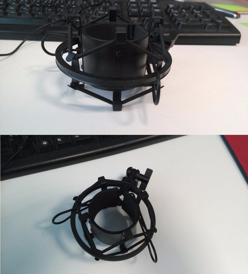 Black Universal Microphone Shock Mount for Large Diameter Diameter 48-51mm Condenser Microphone Metal Construction customer photo 2