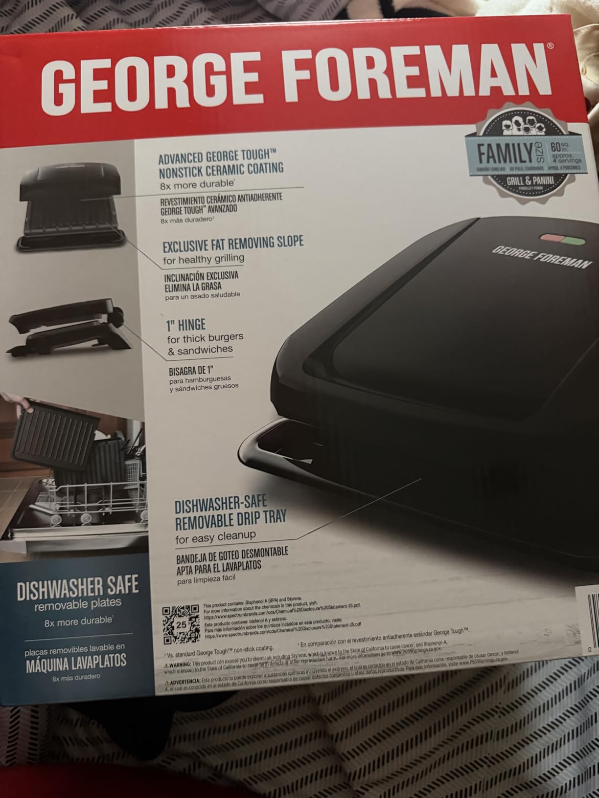 George Foreman 4-Serving Indoor Grill with Removable Plates customer photo 2