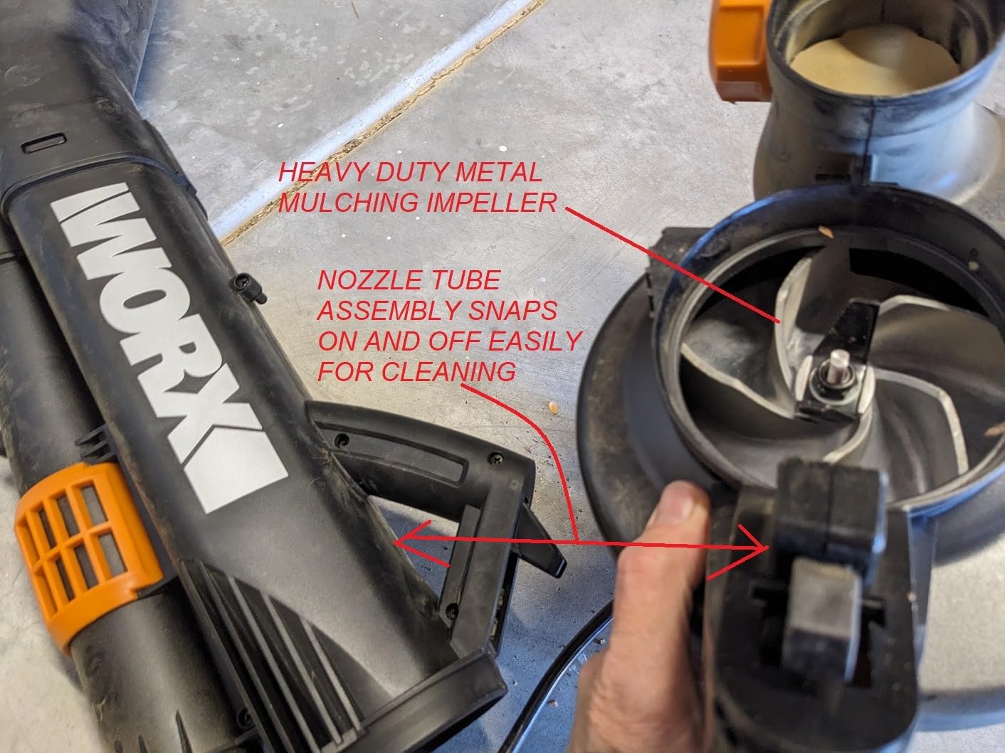 WORX Trivac 3-in-1 Electric Leaf Blower/Leaf Vacuum/Leaf Mulcher, WG509 customer photo 1