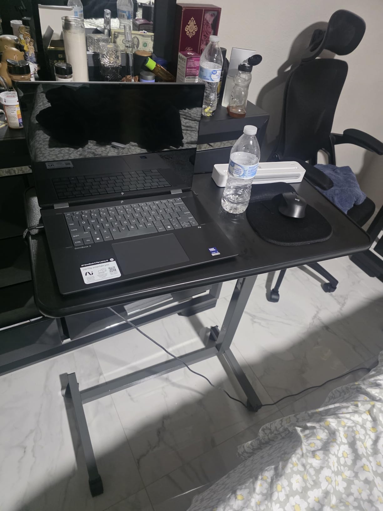 Vaunn Medical Adjustable Overbed Bedside Table with Wheels (Hospital and Home Use) customer photo 2