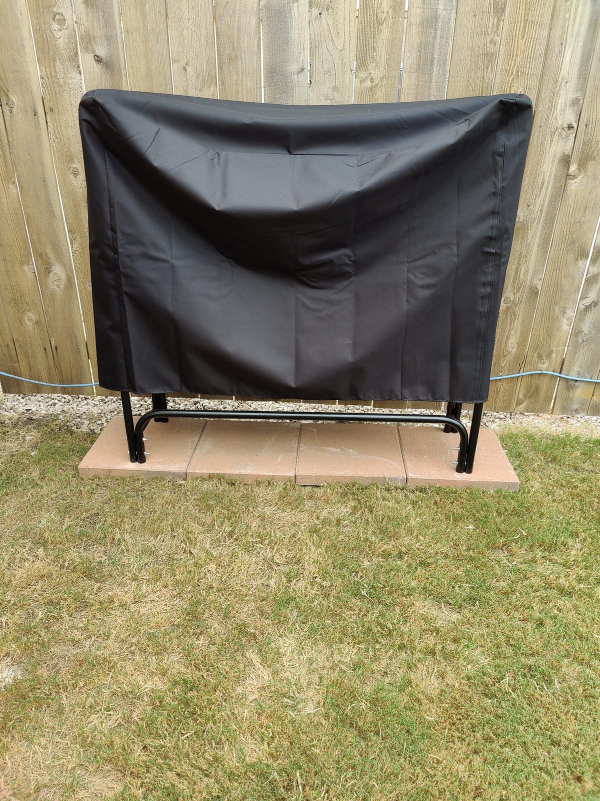 Sunnydaze Heavy-Duty Steel Outdoor 8 ft Firewood Rack with Cover, Black customer photo 1