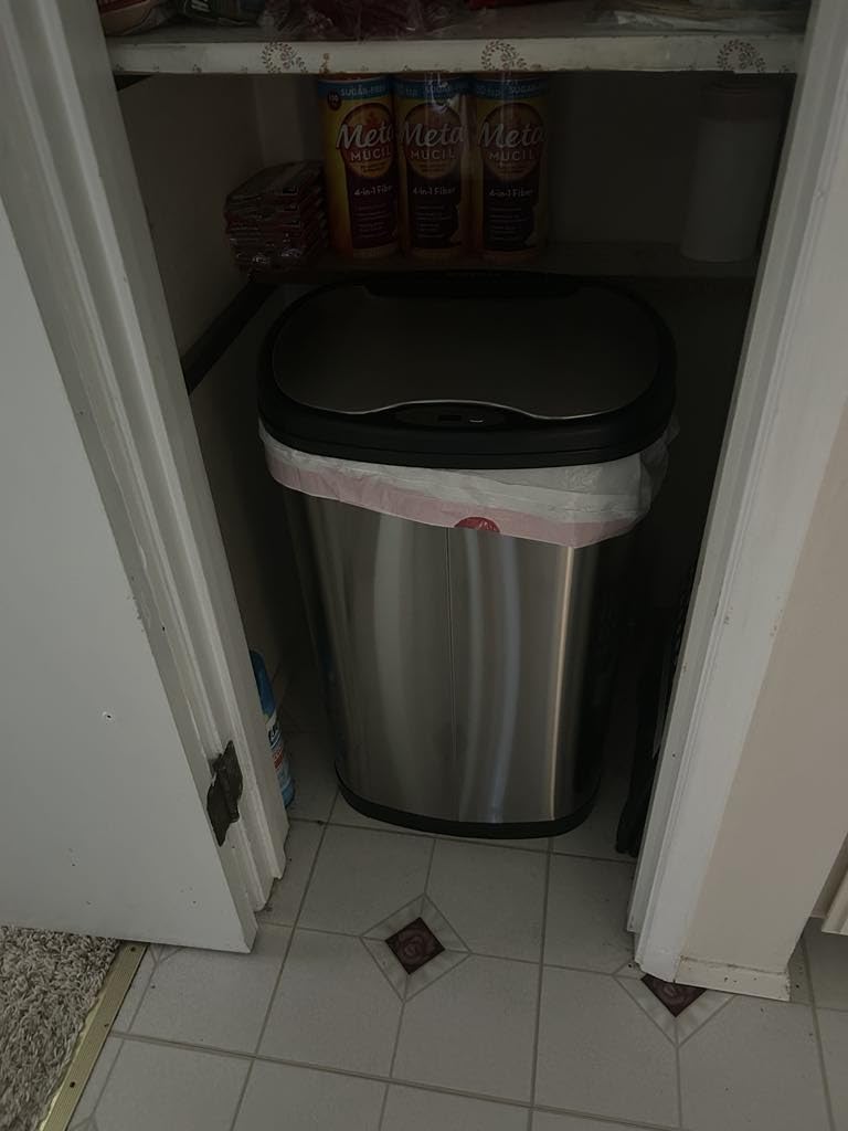 Ninestars Two-Piece Automatic Trash Can Combo Set, 13 Gal (50L) & 3 Gal (12L) Touchless Motion Sensor Garbage Cans with Odor-Sealing Lids, Matching Oval Stainless Steel, Black Trim customer photo 2