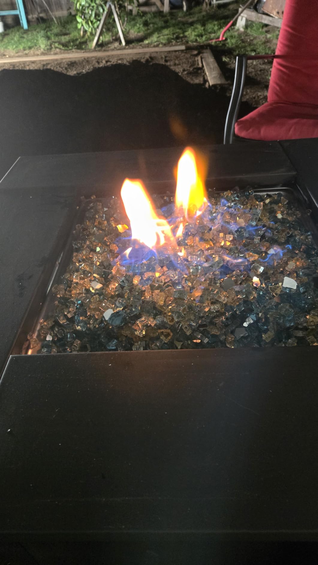 Onlyfire 10 lbs Fire Glass Rocks 1/4 Inch for Propane Fire Pit/Fireplace customer photo 1