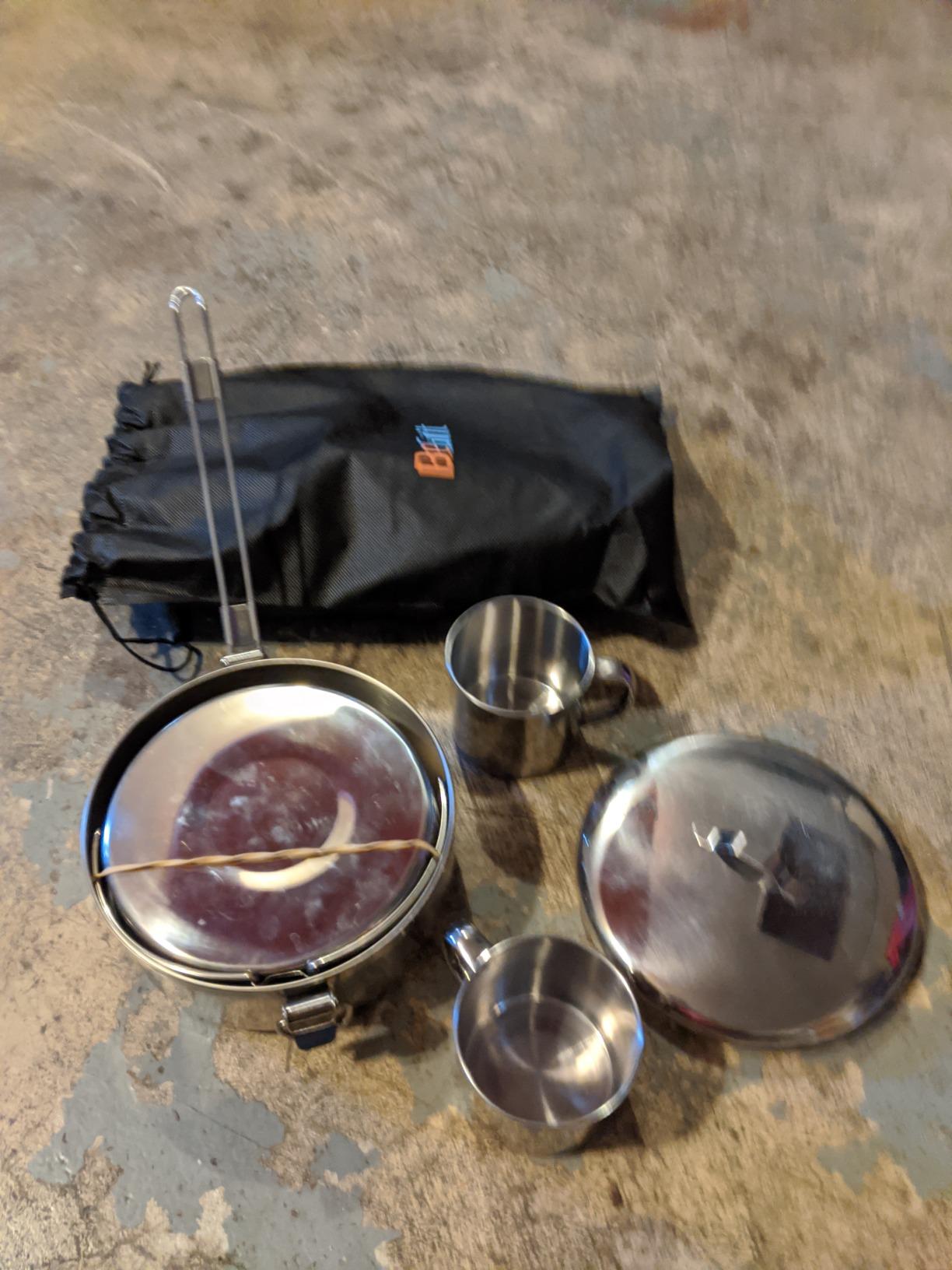 BeGrit Stainless Steel Camping Cookware Pot and Pan Set for Backpacking customer photo 1