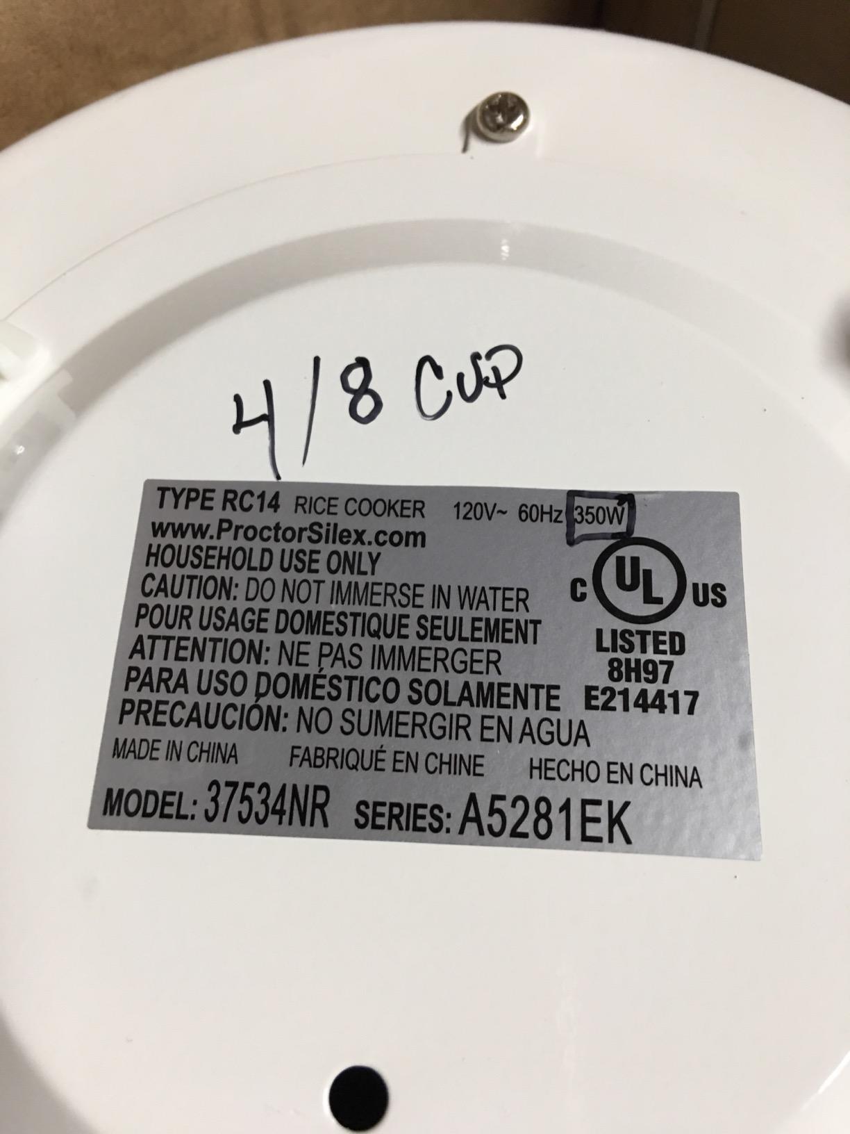 Proctor Silex Rice Cooker & Food Steamer, 10 Cups Cooked (5 Cups Uncooked) customer photo 1