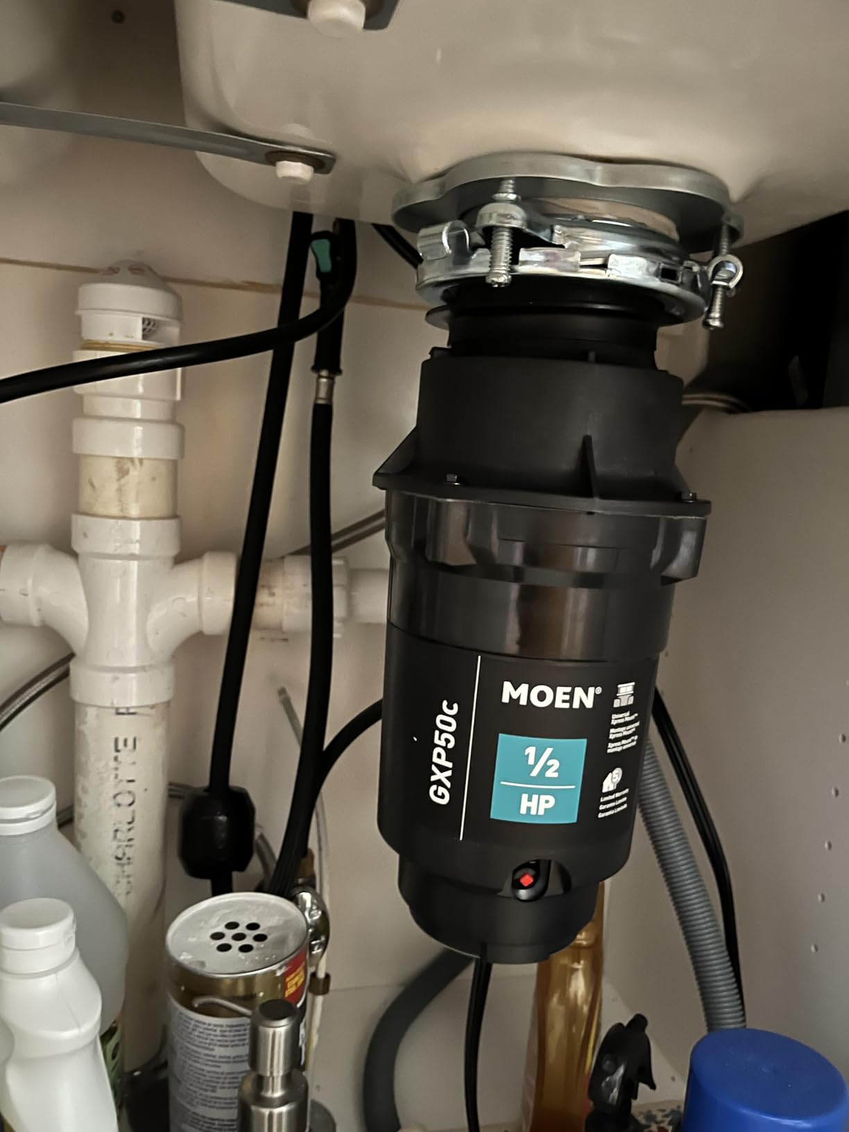 Moen Prep Series PRO Continuous Feed Compact Garbage Disposal for Kitchen Sink with Power Cord, GXP50C customer photo 1