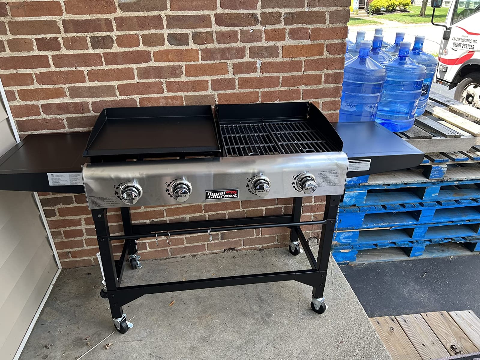 Royal Gourmet Portable Propane Gas Grill and Griddle Combo with Side Table customer photo 2
