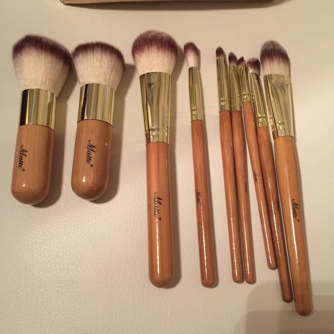 Matto 9-Piece Bamboo Makeup Brush Set with Travel Bag for Face and Eye customer photo 1