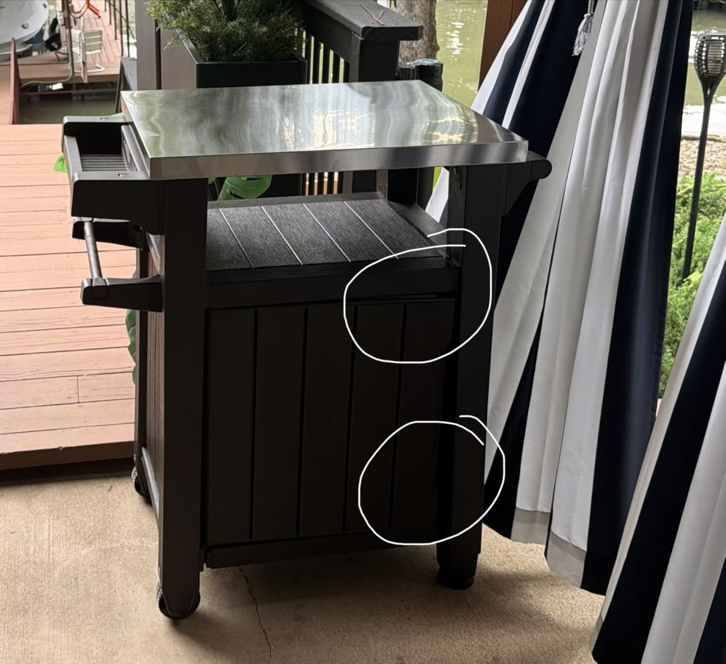 Keter Outdoor Grill Prep Table & Serving Cart, Stainless Steel Top, Unity, 40 Gal, Brown - Portable Bar Table and Cooking Accessory for Pool, Patio, Lawn, and Backyard customer photo 1