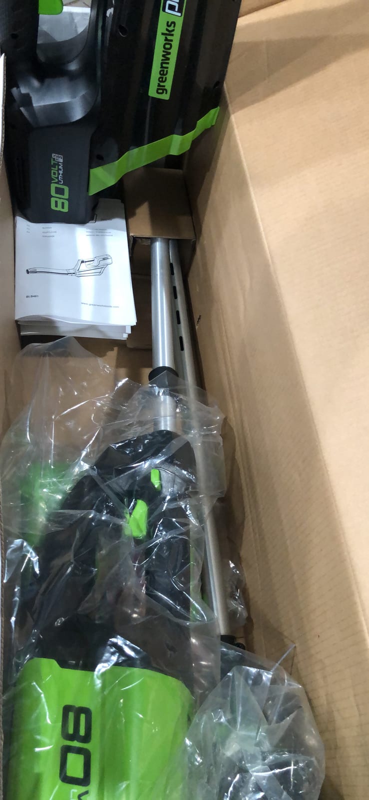 Greenworks 80V 16 in String Trimmer & 500 CFM Blower Combo, 2.0 Ah Battery customer photo 1