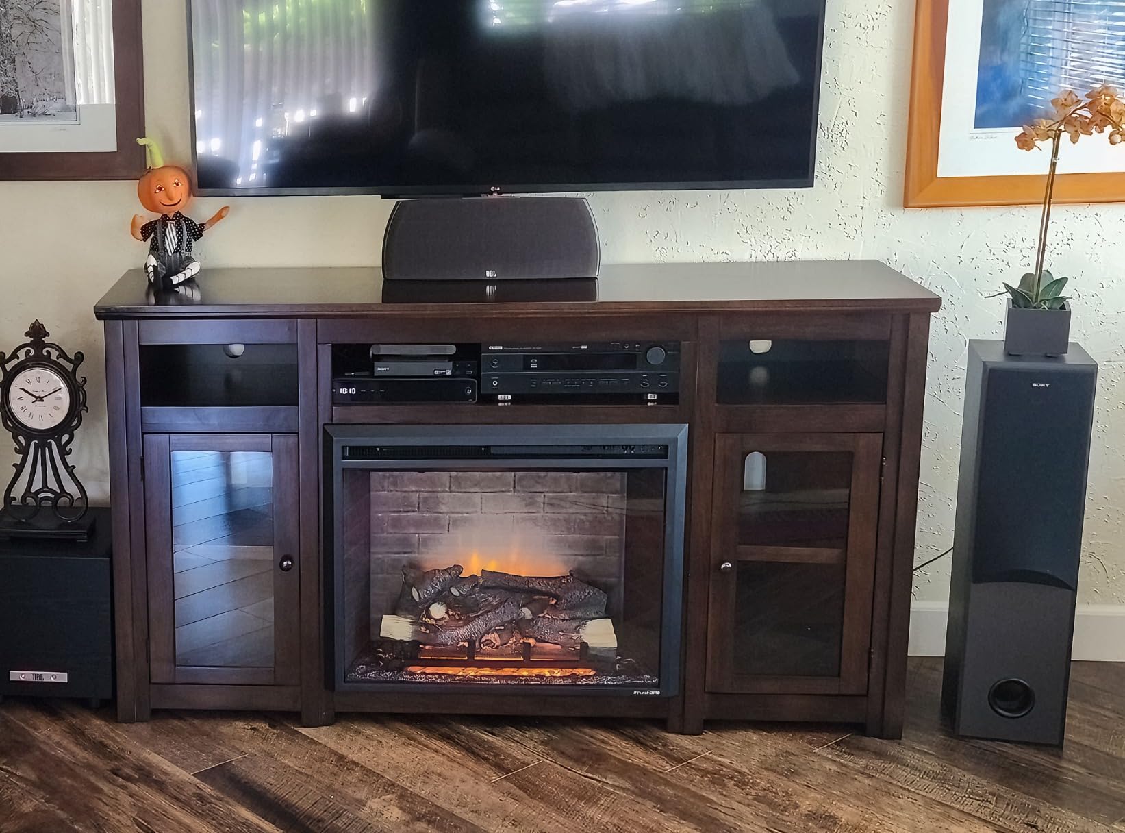 PuraFlame Western Electric Fireplace Insert with Fire Crackling Sound, Remote Control, 750/1500W, Black, 33 1/16 Inches Wide, 25 9/16 Inches High customer photo 2