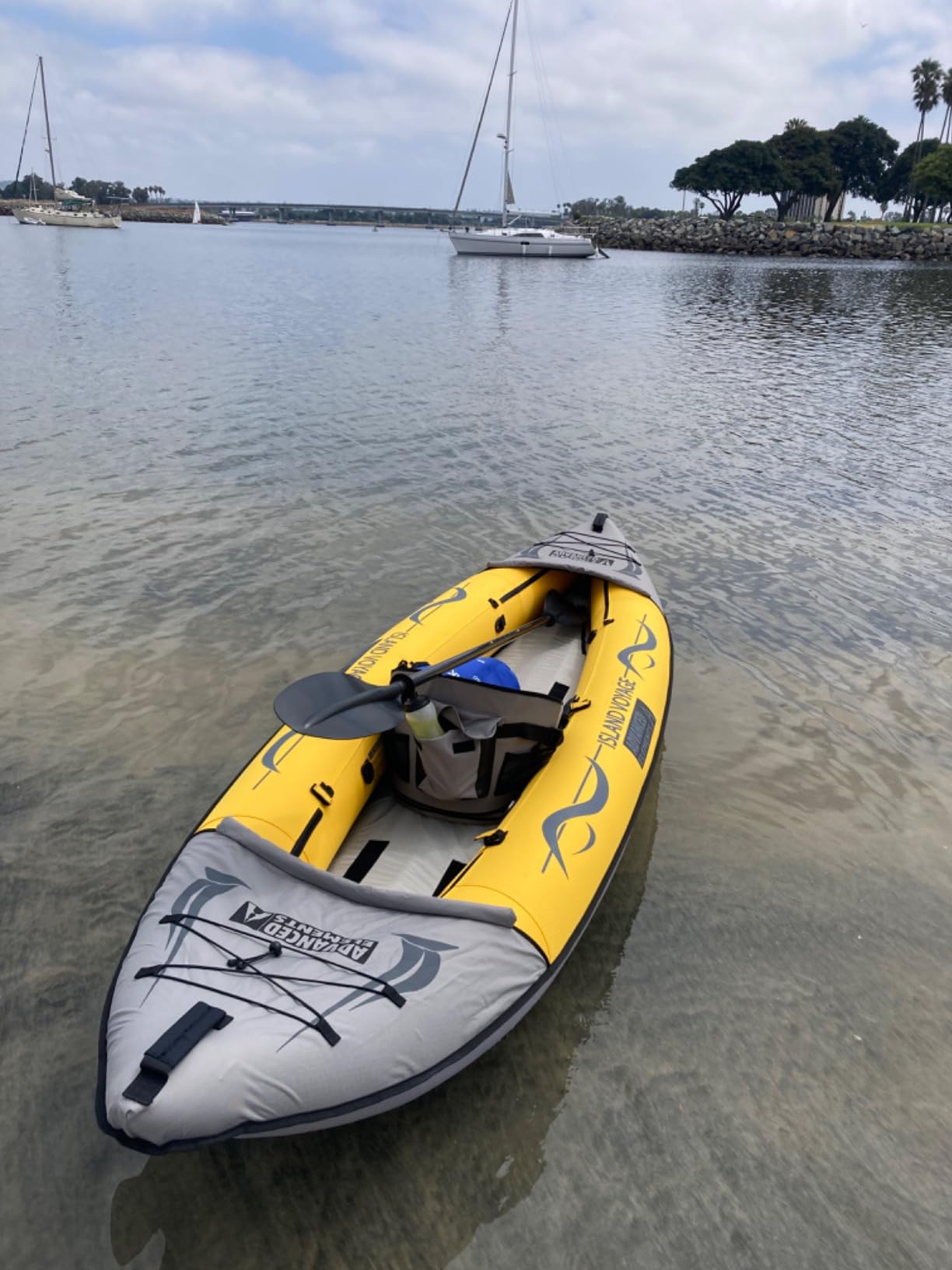 Advanced Elements - Island Voyage 2 Inflatable Kayak - Recreational Convertible Kayak - for 1 or 2 Person - 11 ft - Yellow customer photo 2
