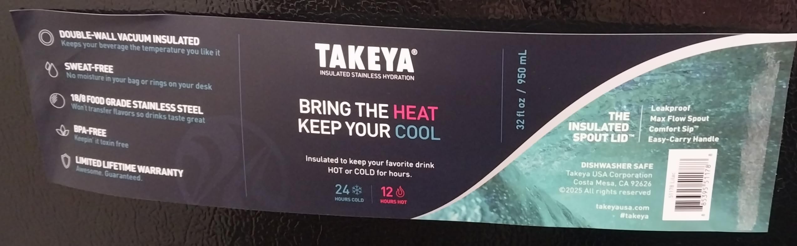 Takeya Actives Stainless Steel Water Bottle, Insulated Spout Lid, Keeps Drinks Cold 24 Hrs, Leakproof, Durable, Dishwasher Safe, Ideal for Gym, Travel, Fits Most Cup Holders, 24 oz/Arctic customer photo 1