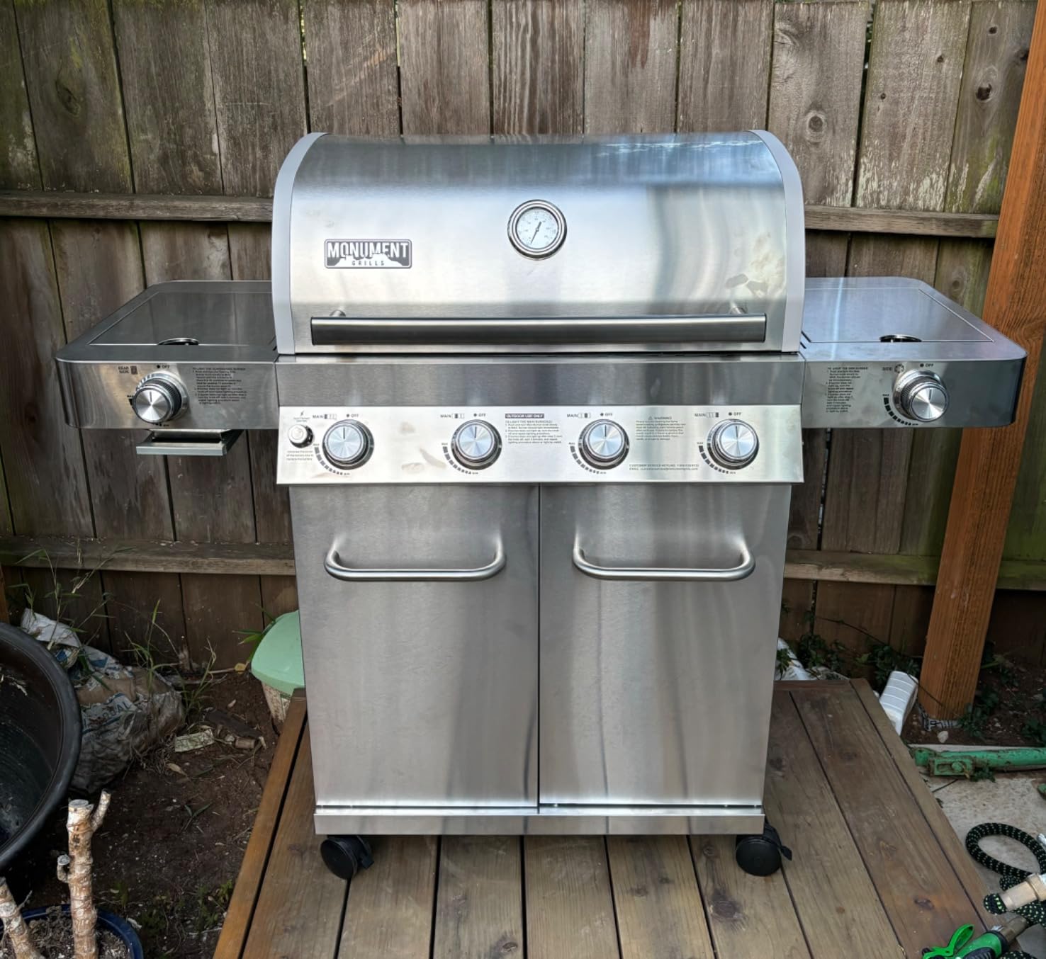 Monument Grills Larger 4+2 Burner Propane Gas Grills Stainless Steel Cabinet Style with Side & Side Sear Burners, Built-In Thermometer, and Knob Controls customer photo 1