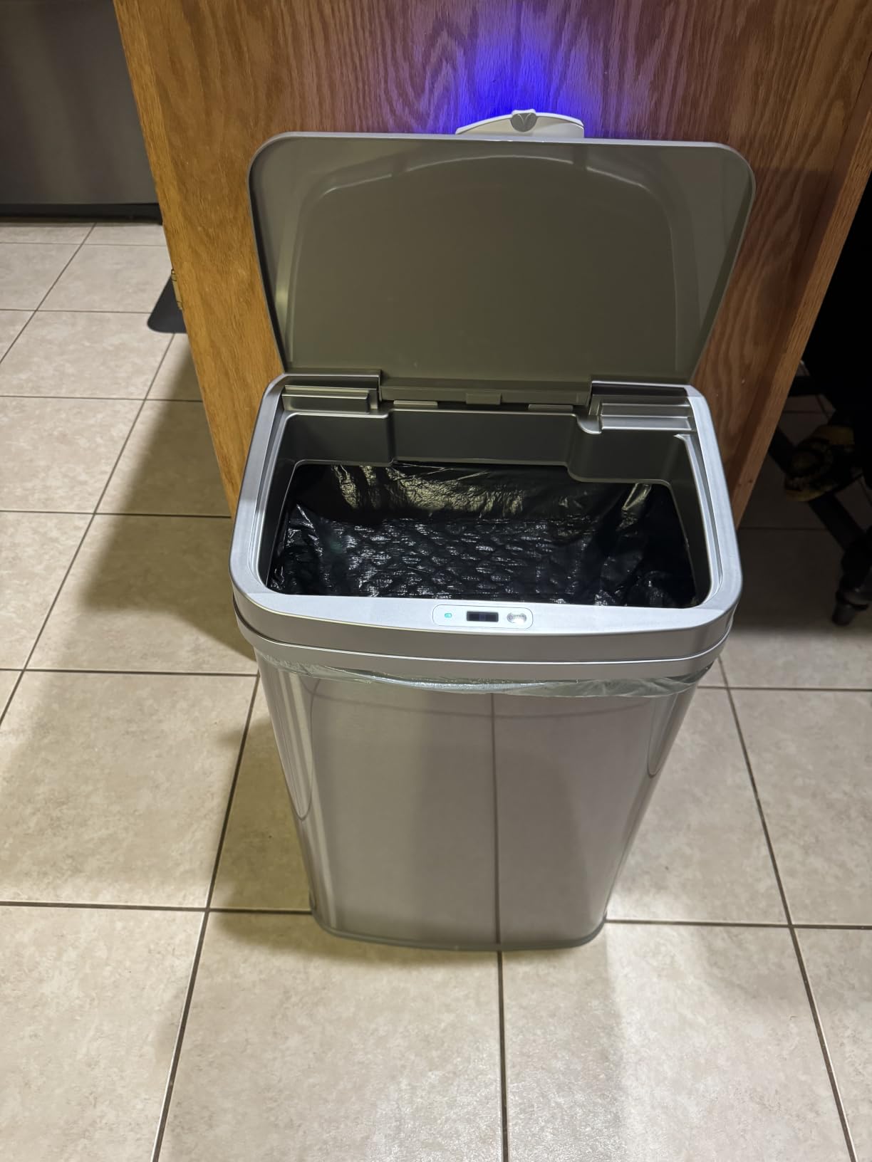 Ninestars 13 Gallon Automatic Trash Can, 50L Touchless Motion Sensor Garbage Can with Odor-Sealing Lid, Rectangular Stainless Steel, Silver Trim customer photo 1