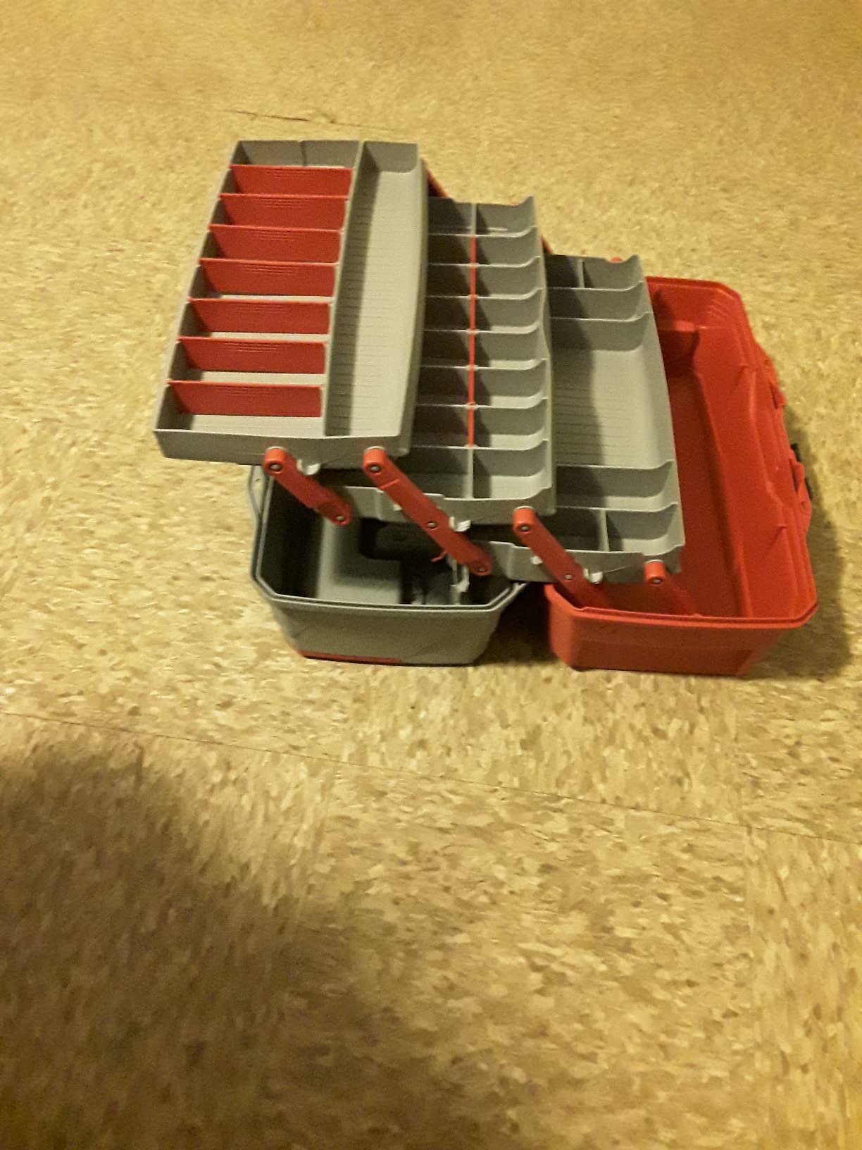 Flambeau Outdoors 6383 3-Tray Tackle Box, 32 Compartments, Red and Gray customer photo 2