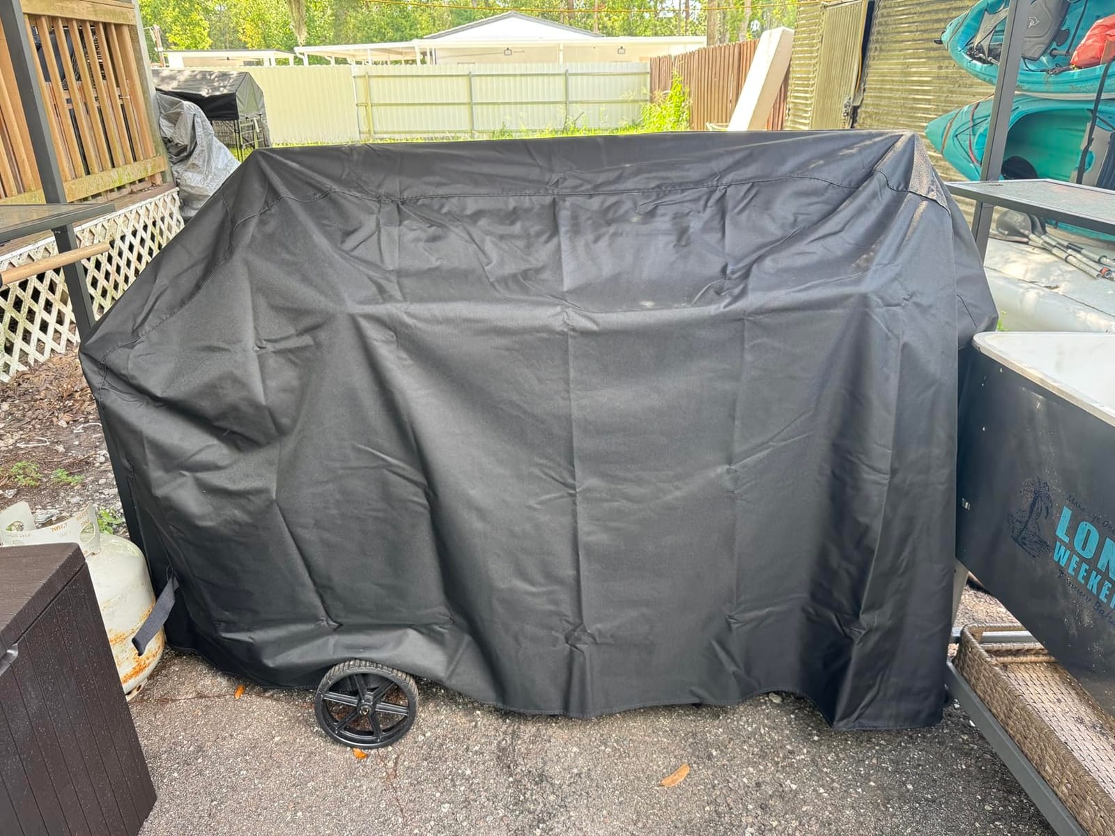 SunPatio 55 Inch Grill Cover for Outdoor Grill Heavy Duty Waterproof, Black customer photo 2