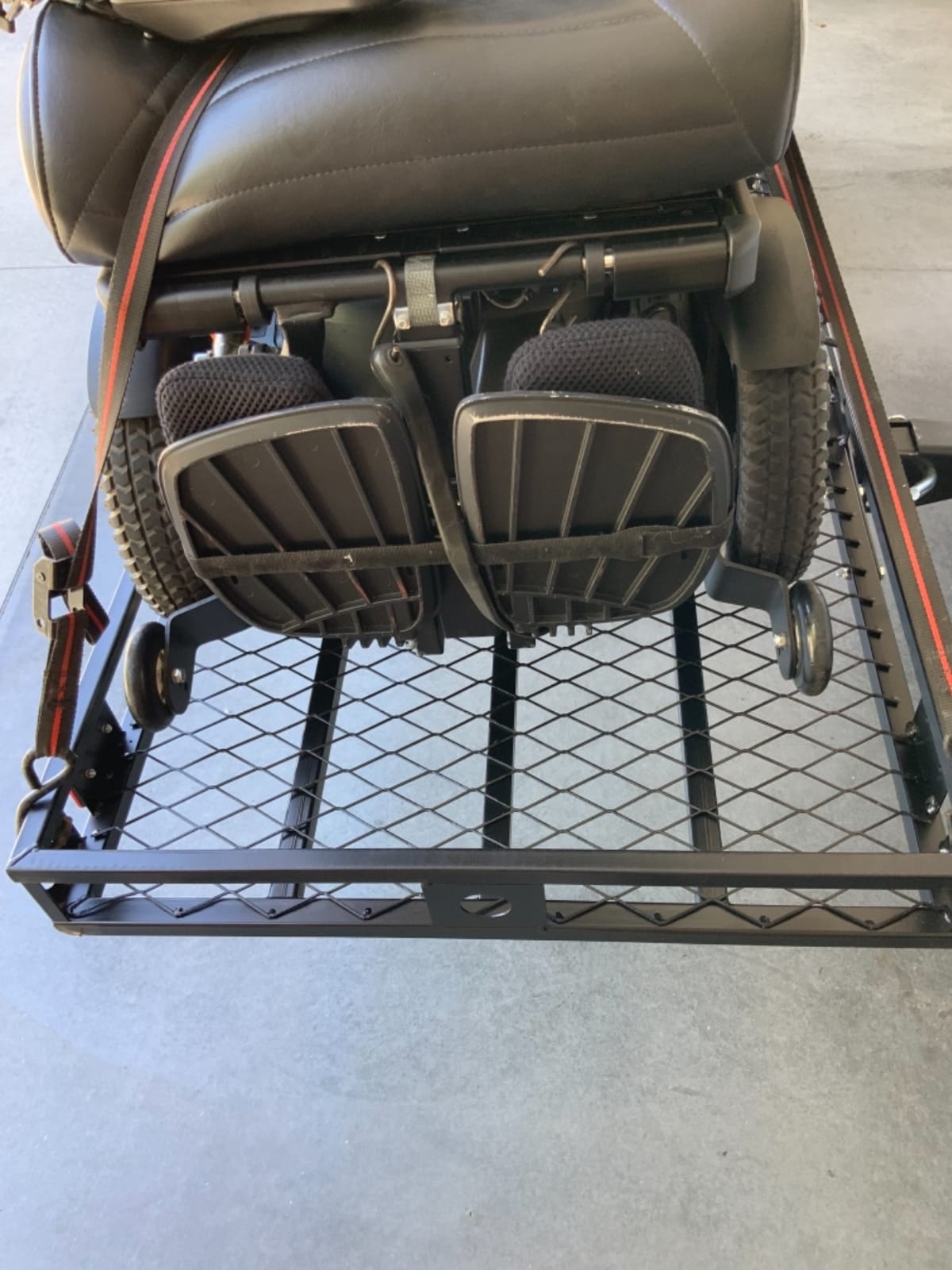 Goplus Mobility Scooter Carrier, 50” x 29.5” Folding Wheelchair Carrier for Car with 42” Ramp, Stabilizer & 2 Tie Down Straps, 500 LBS, Fit 2