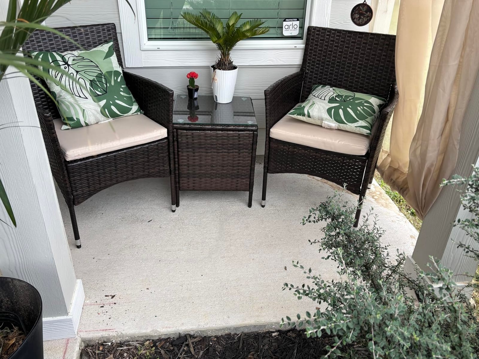 Devoko 3 Piece Patio Furniture Set Outdoor Wicker Conversation (Brown) customer photo 2
