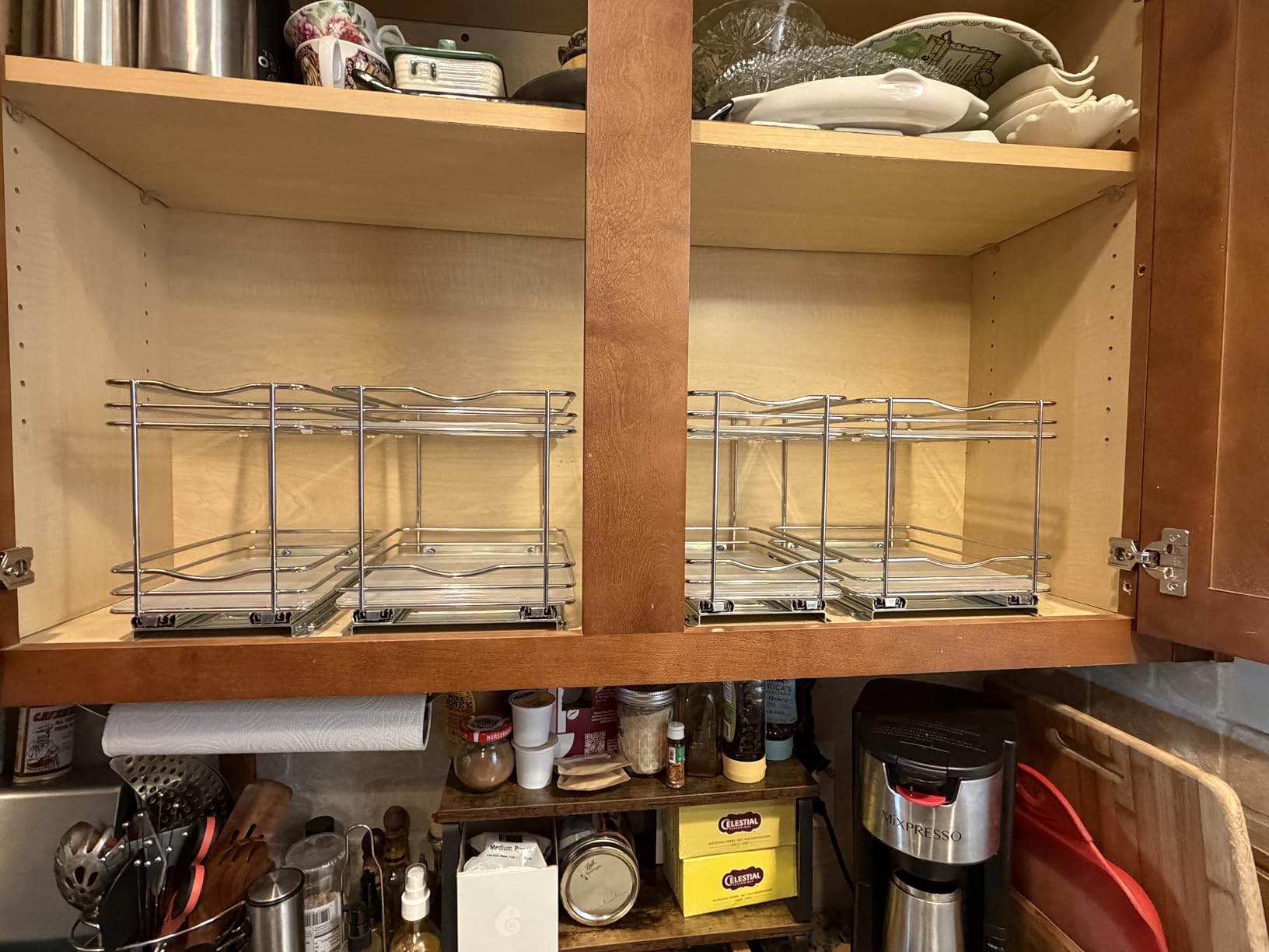LYNK PROFESSIONAL® Pull Out Spice Organization for Cabinets - 4-3/8 inch Wide – Spice Rack for Inside Cabinets, Slide Out Spice Rack Organizer for cabinet – Pull Out Spice Rack, Sliding 1 Tier Chrome customer photo 2