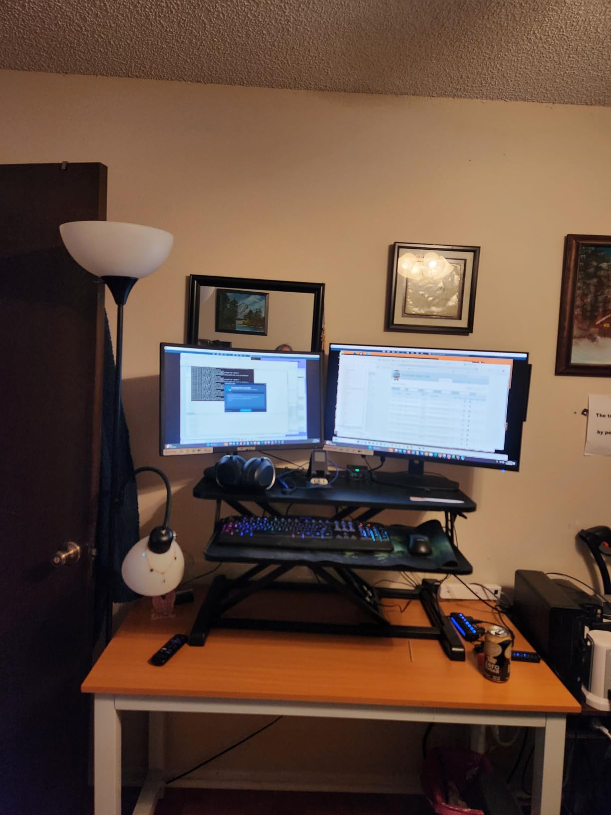 TechOrbits Standing Desk Converter-32-inch Height Adjustable, MDF Wood, Sit Riser-Black, 32