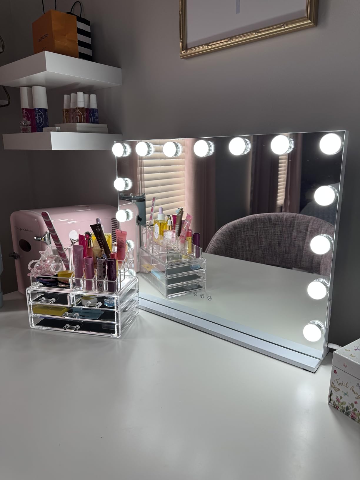Masirs Clear Makeup Organizer with 4 Drawers 16 Compartments, Countertop customer photo 2