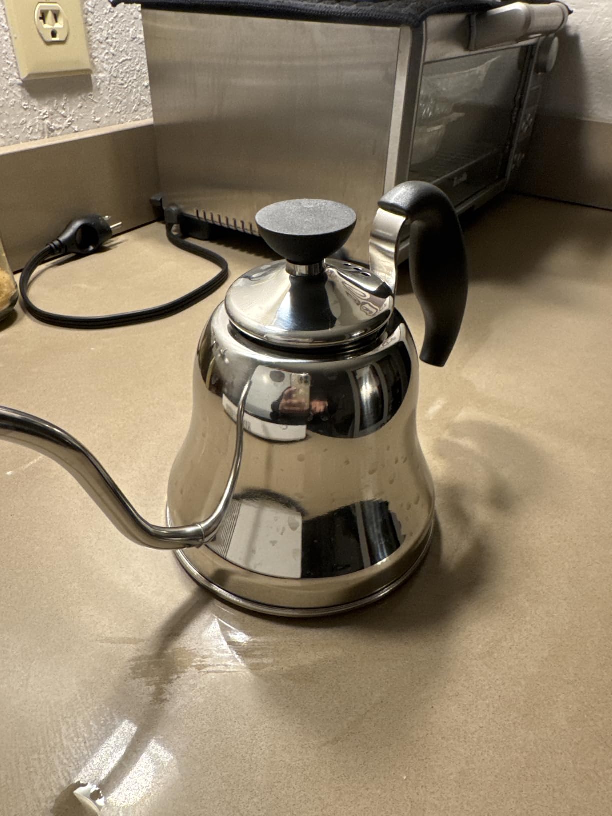 Tea Kettle for Stovetop, Gooseneck Pour Over, Flow Control, 28oz, Silver customer photo 2