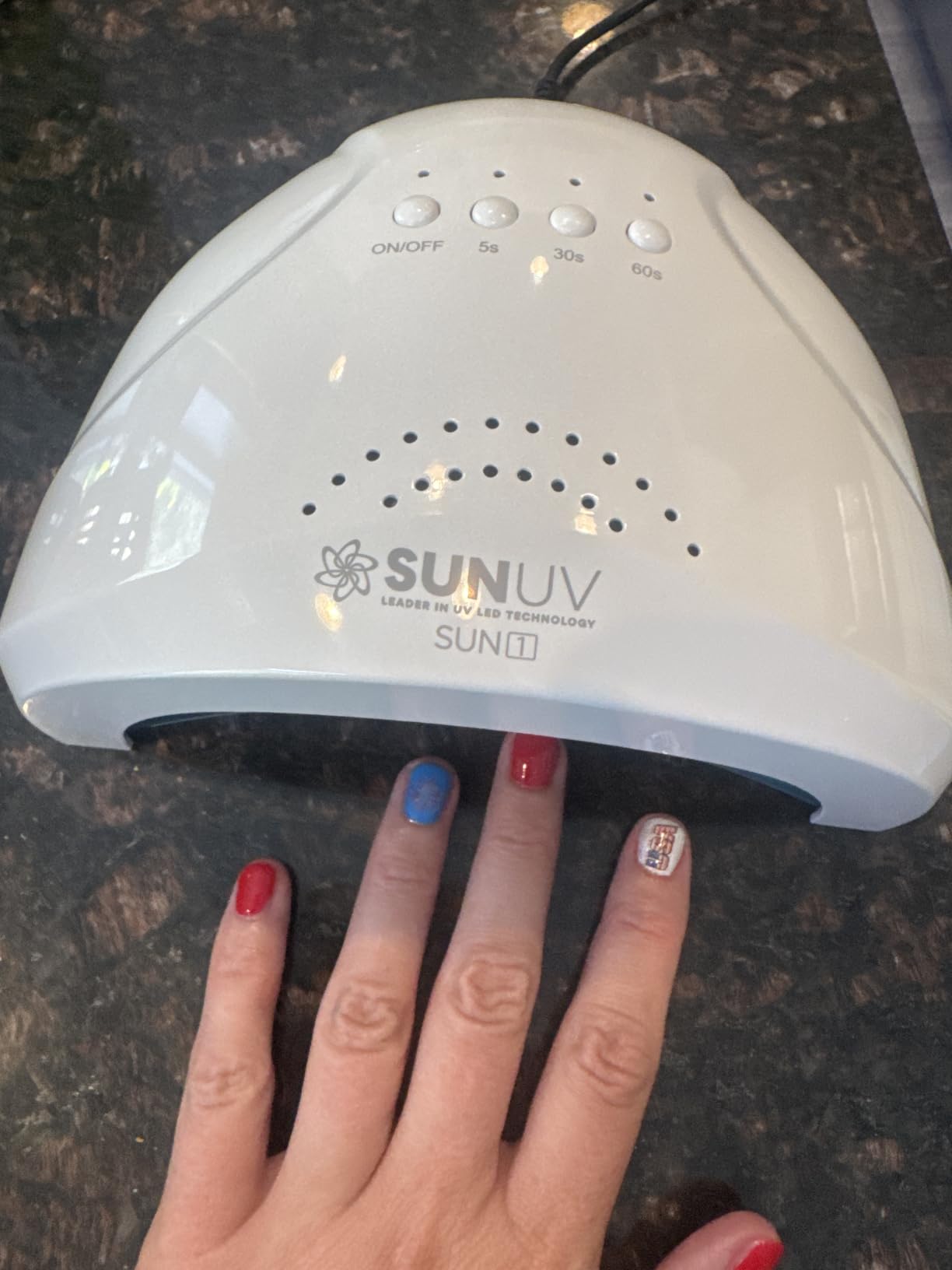 SUNUV UV LED Nail Lamp, Gel Light for Nail Polish UV Dryer SUNONE White customer photo 1