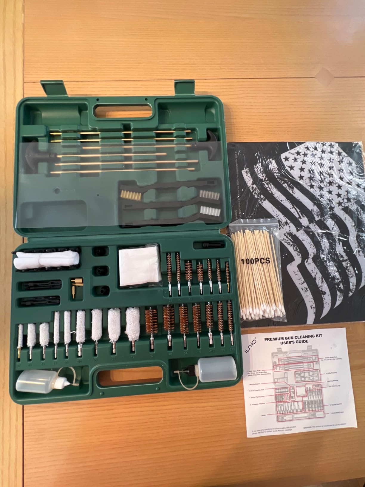 iunio Gun Cleaning Kit, Universal Gun Cleaning Kit for All Caliber Shotgun Pistol Rifle Cleaning Kit with Mat Portable Case customer photo 2