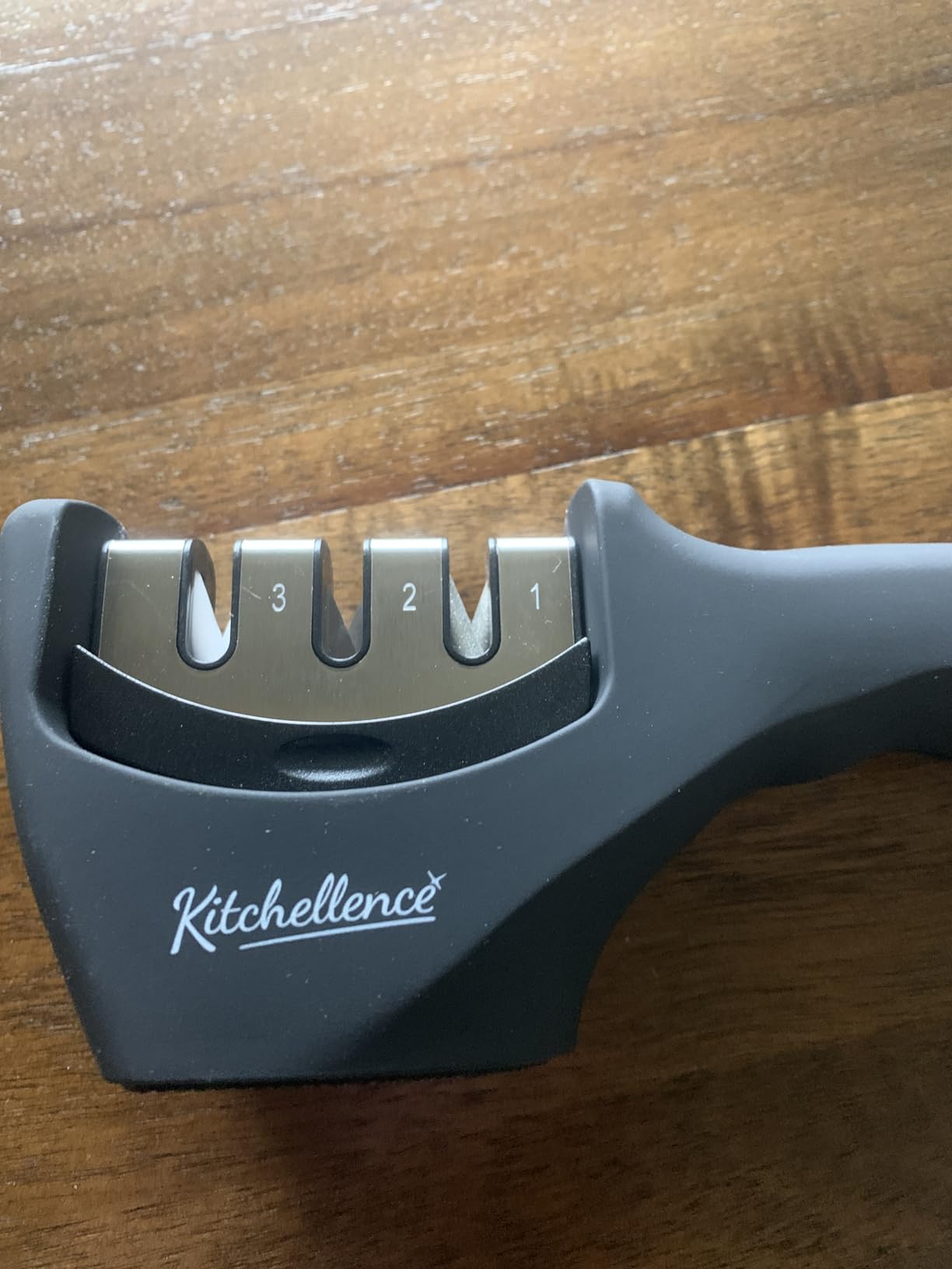4-in-1 Kitchen Knife Accessories: 3-Stage Knife Sharpener Helps Repair, Restore, Polish Blades and Cut-Resistant Glove (Black) customer photo 1