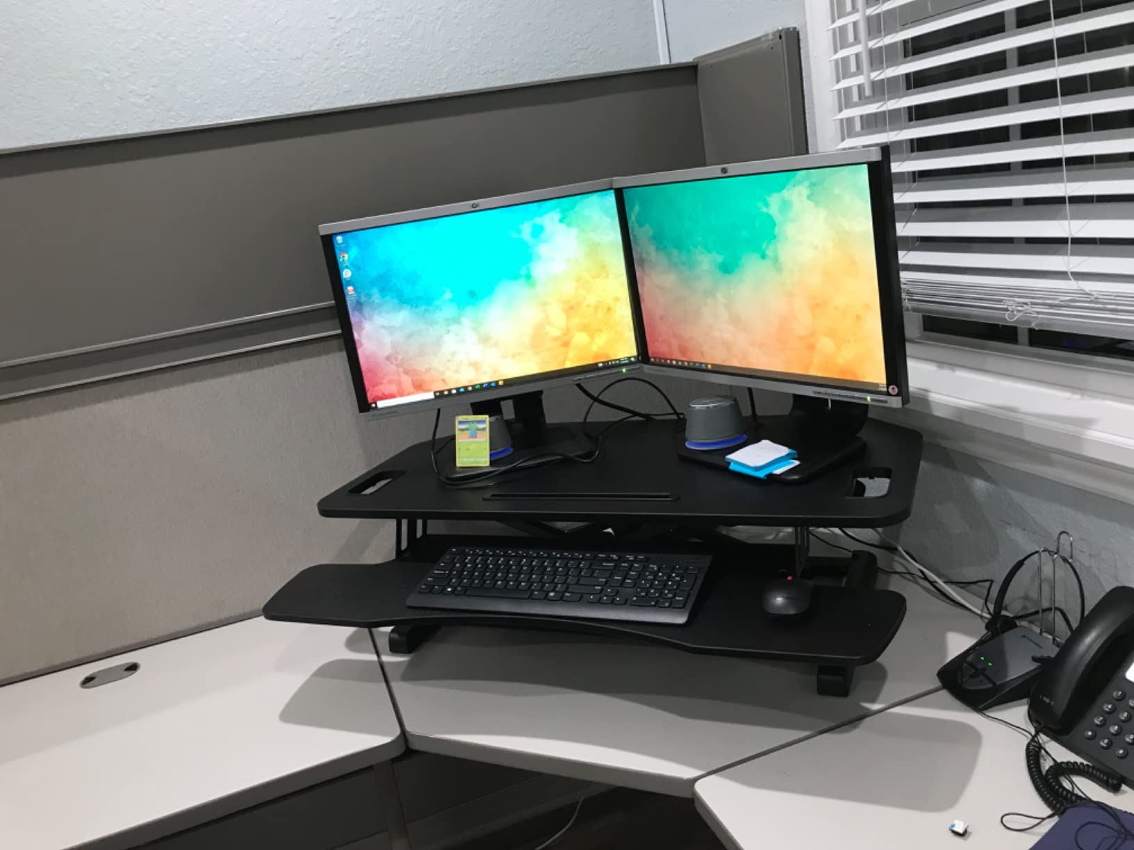 VIVO Black 38 in Corner Standing Desk Converter, DESK-V000KL customer photo 1