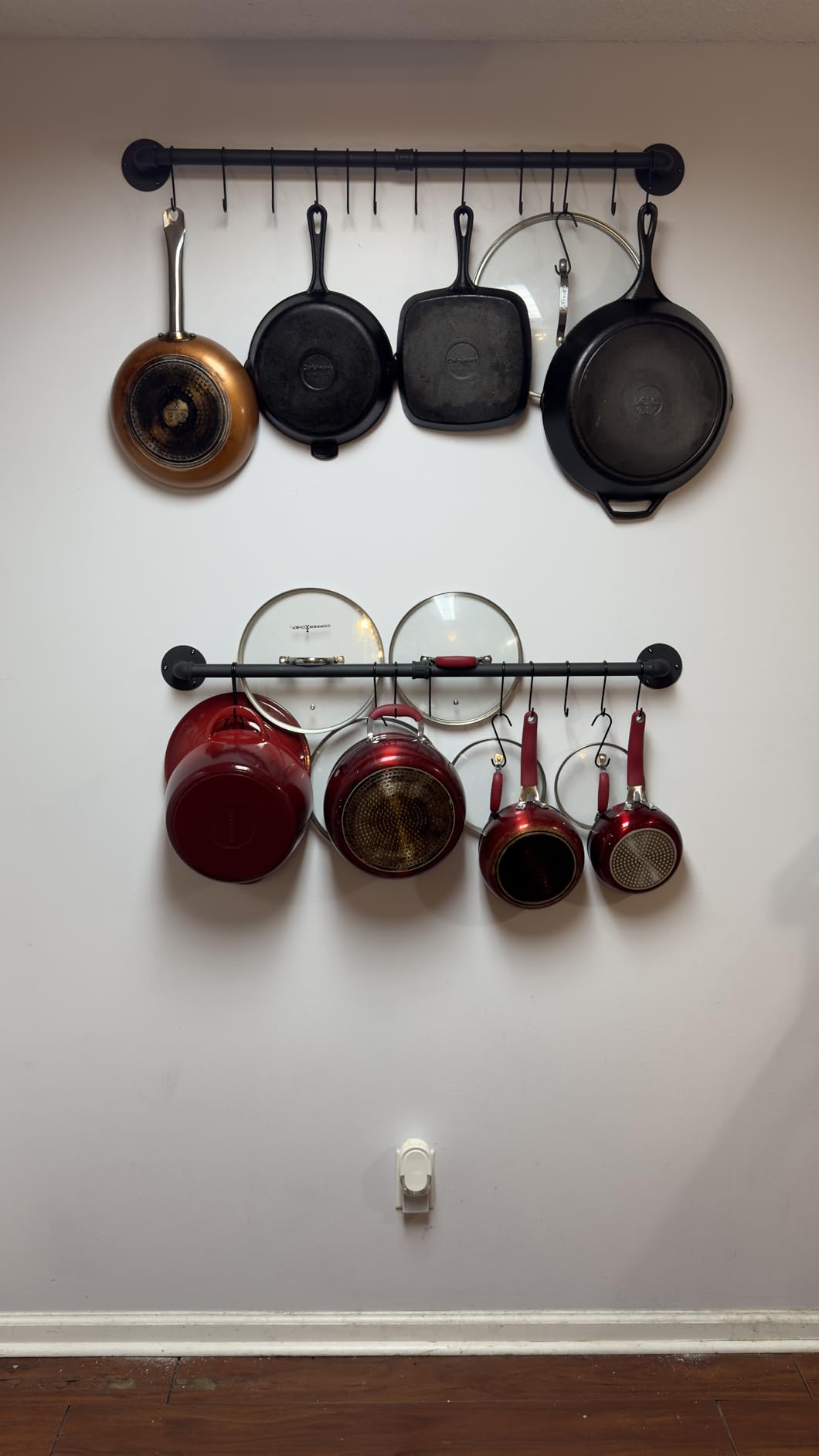 OROPY 38'' Pot Rack Wall Mounted, Iron Pipe Hanging Pot Rack, 14 S Hooks customer photo 2