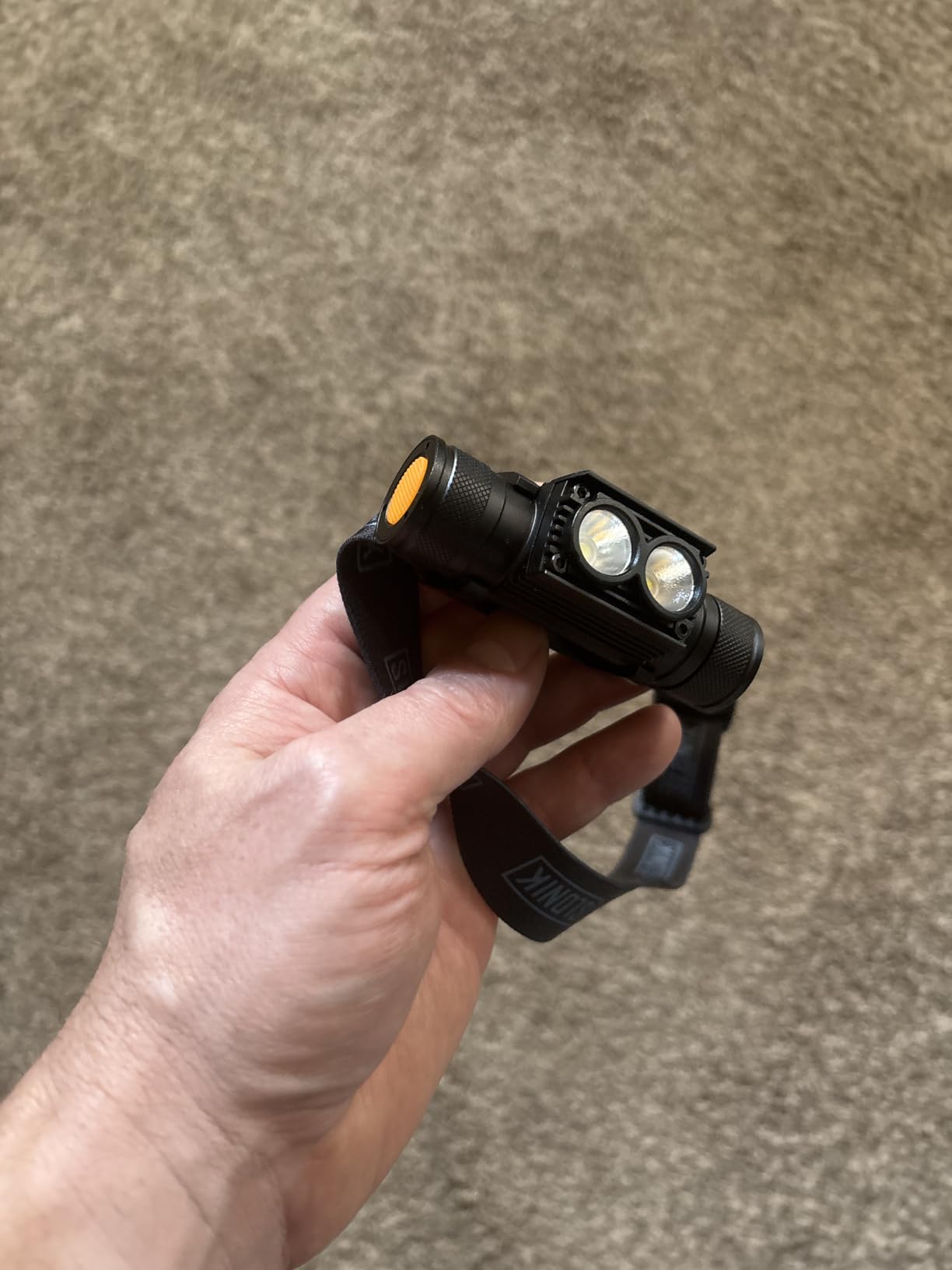SLONIK Headlamp Rechargeable - 1000 Lumen LED USB Rechargeable Headlight - IPX4 Waterproof Head Lamp with Bright 60 ft Flashlight Beam - Hiking & Outdoor Camping Gear, Black - LED Headlamp customer photo 1