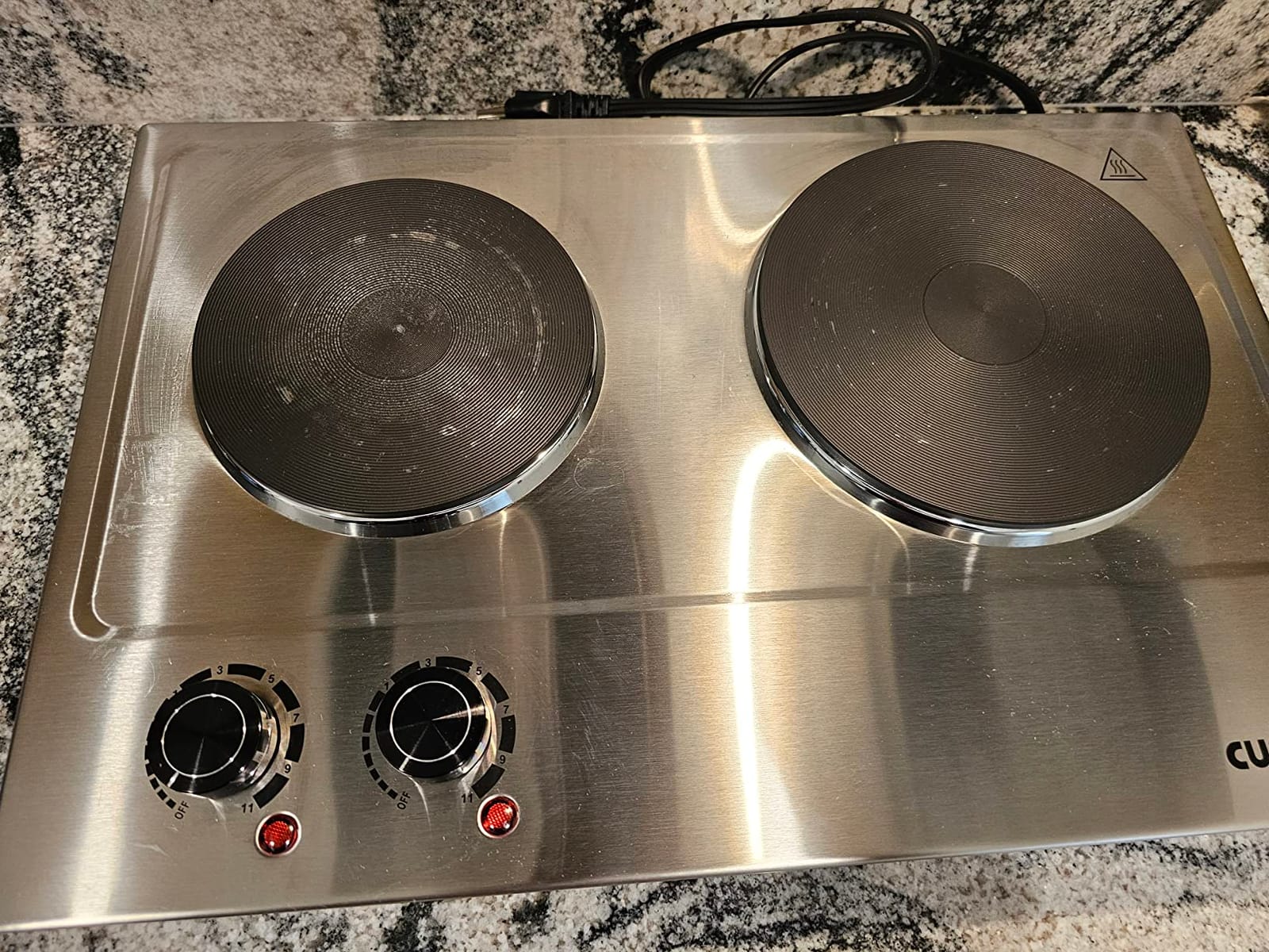 CUSIMAX 1800W Double Hot Plate, Stainless Steel Silver Countertop Burner Portable Electric Double Burners Electric Cast Iron Hot Plates Cooktop, Easy to Clean, Upgraded Version C180N customer photo 2