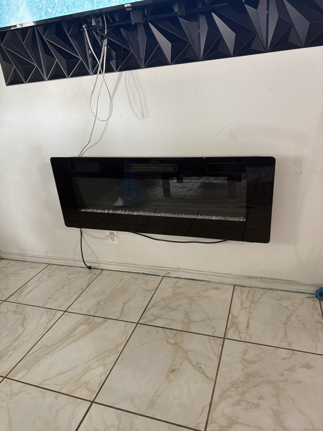 60 inch Electric Fireplace Recessed and Wall Mounted Insert customer photo 1