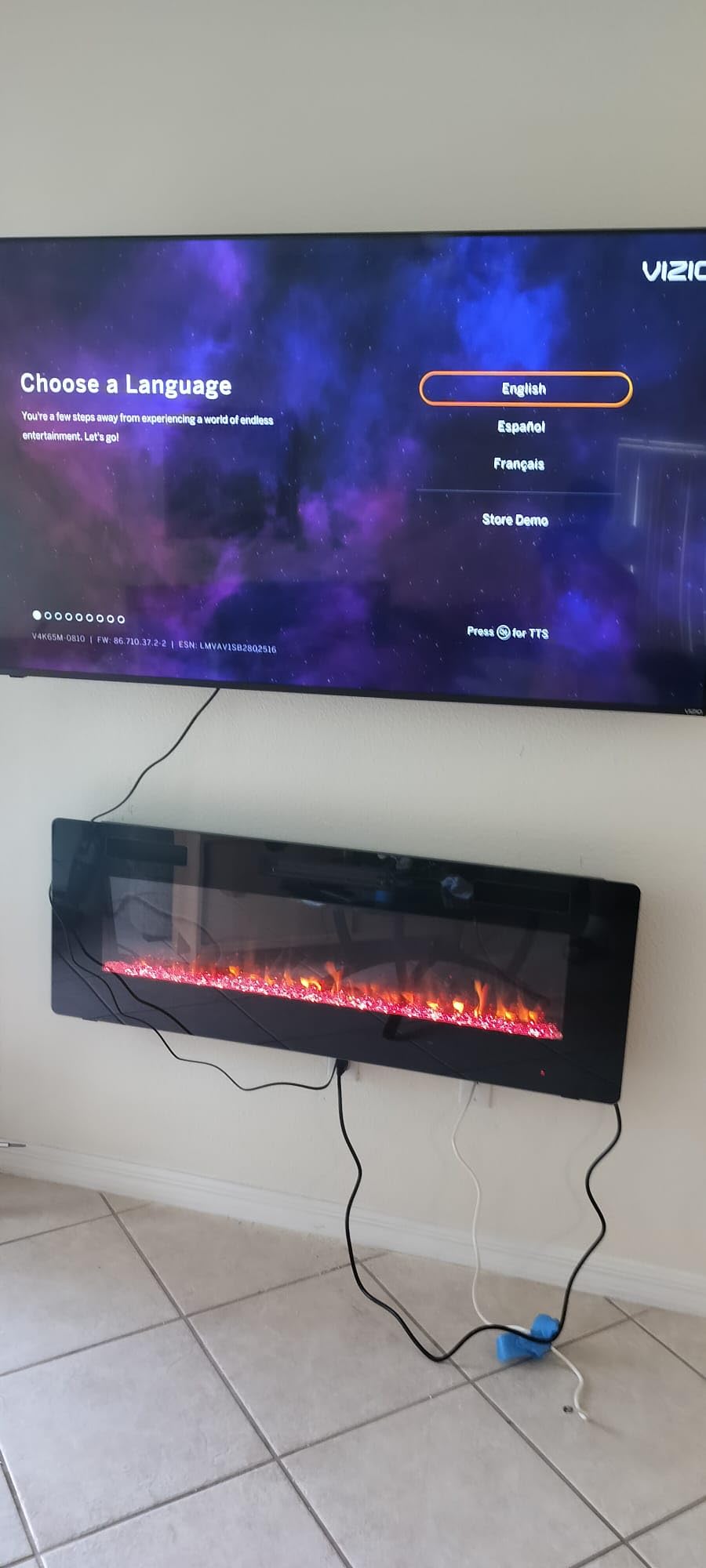 60 inch Electric Fireplace Recessed and Wall Mounted Insert customer photo 2