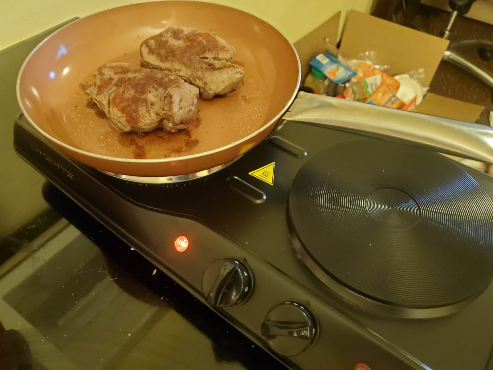 OVENTE Electric Cast Iron Double Burner, 1700W Hot Plate, Black BGS102B customer photo 2