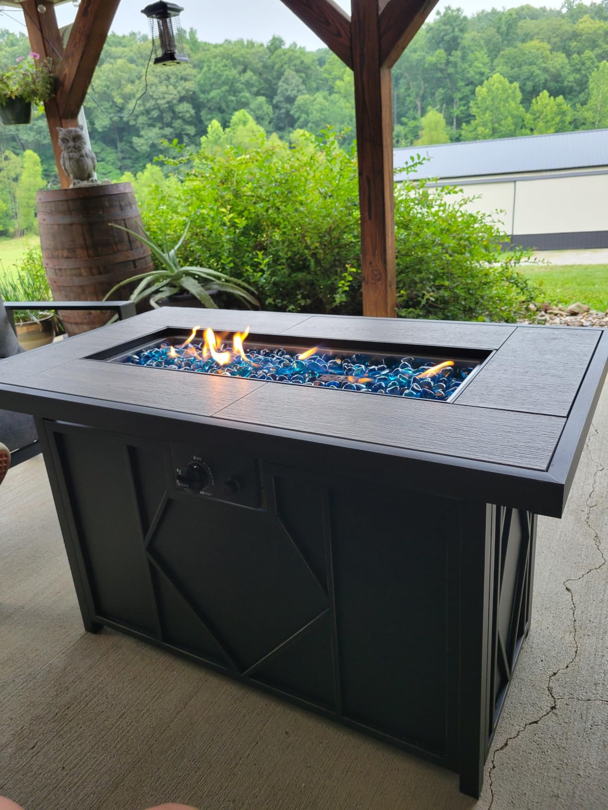 42 inch Propane Fire Pit Patio Outdoor Fire Pit Table Large Rectangular customer photo 2